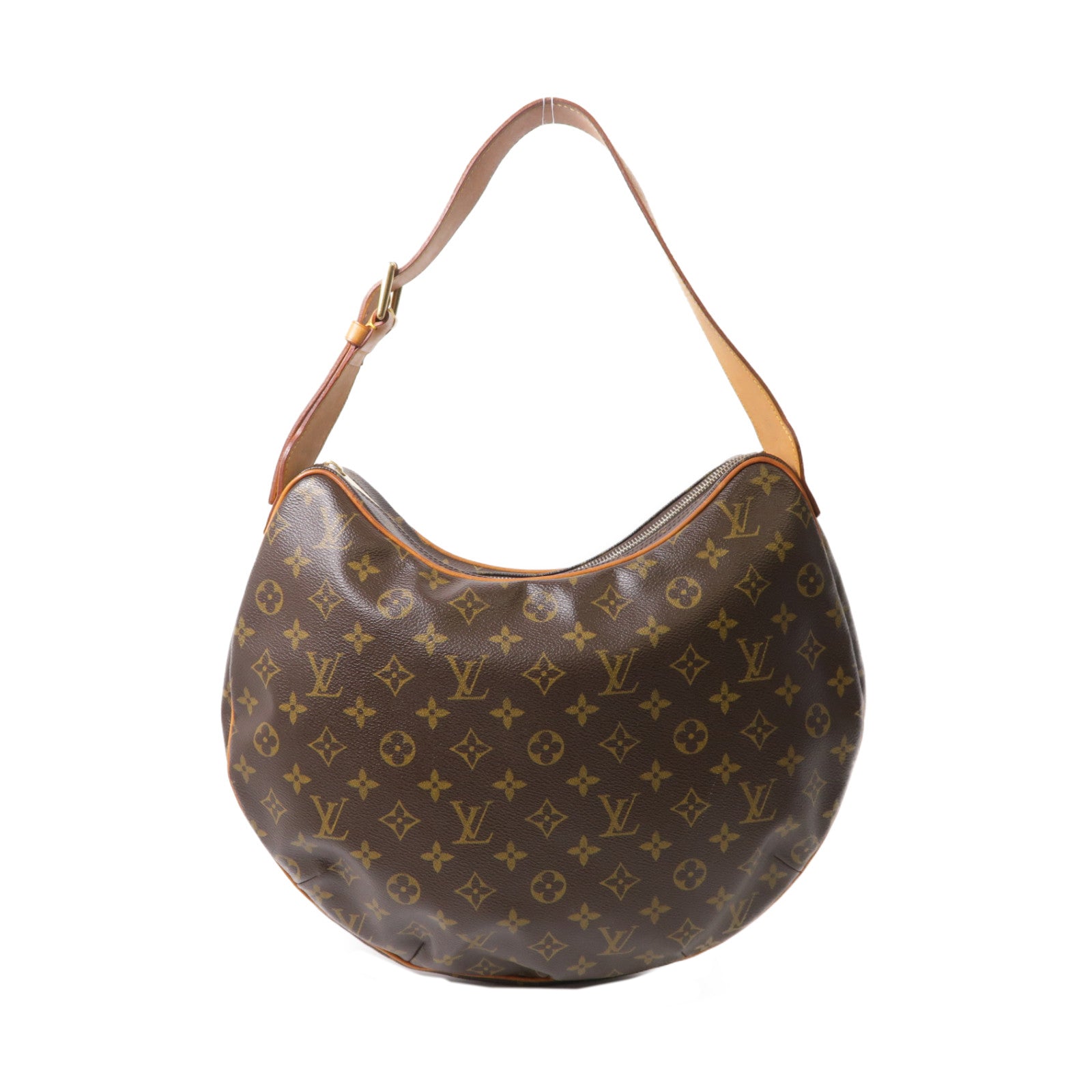 LOUIS VUITTON Monogram Croissant GM金扣肩背袋啡色
