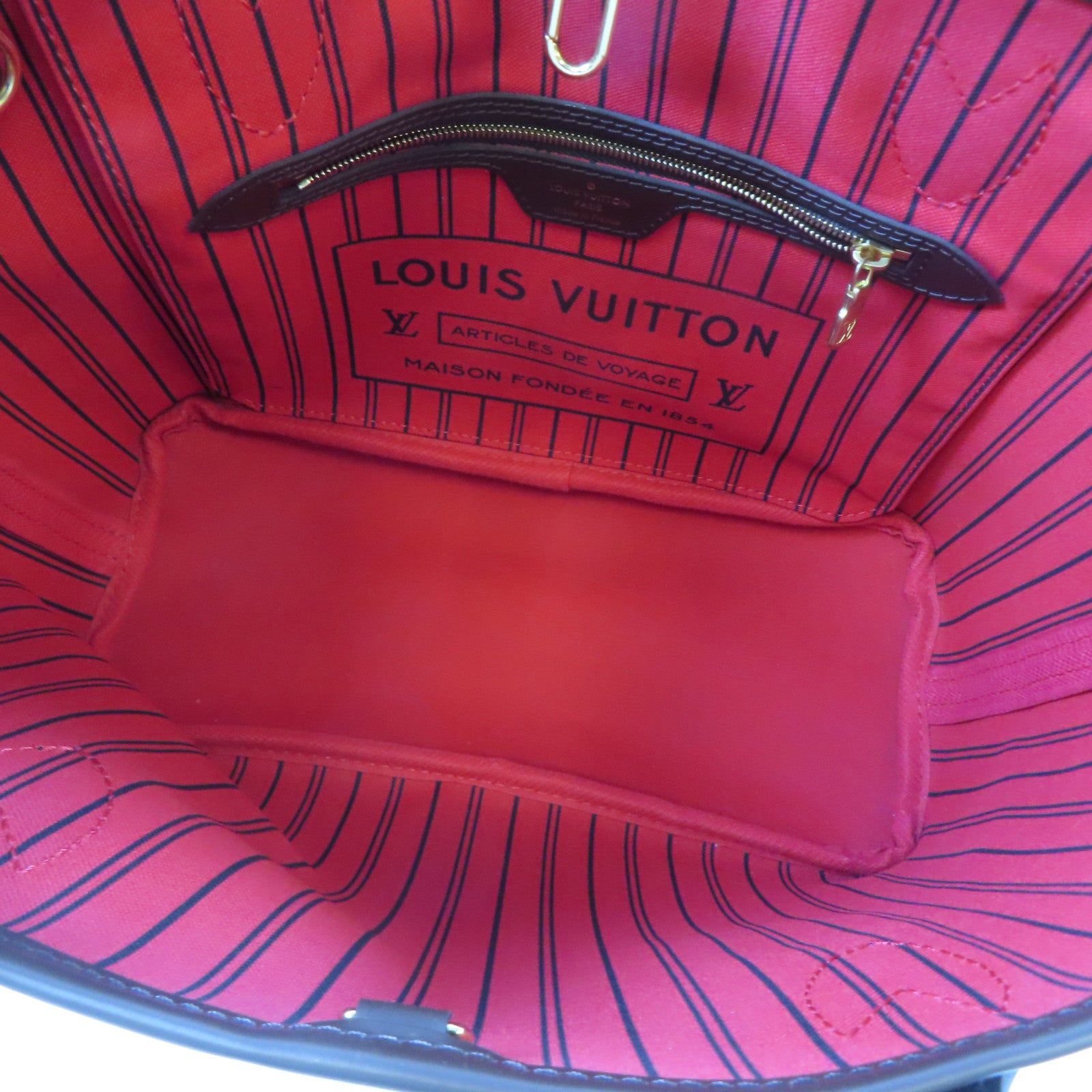 LOUIS VUITTON Damier NeverFull PM金扣肩背袋棕色