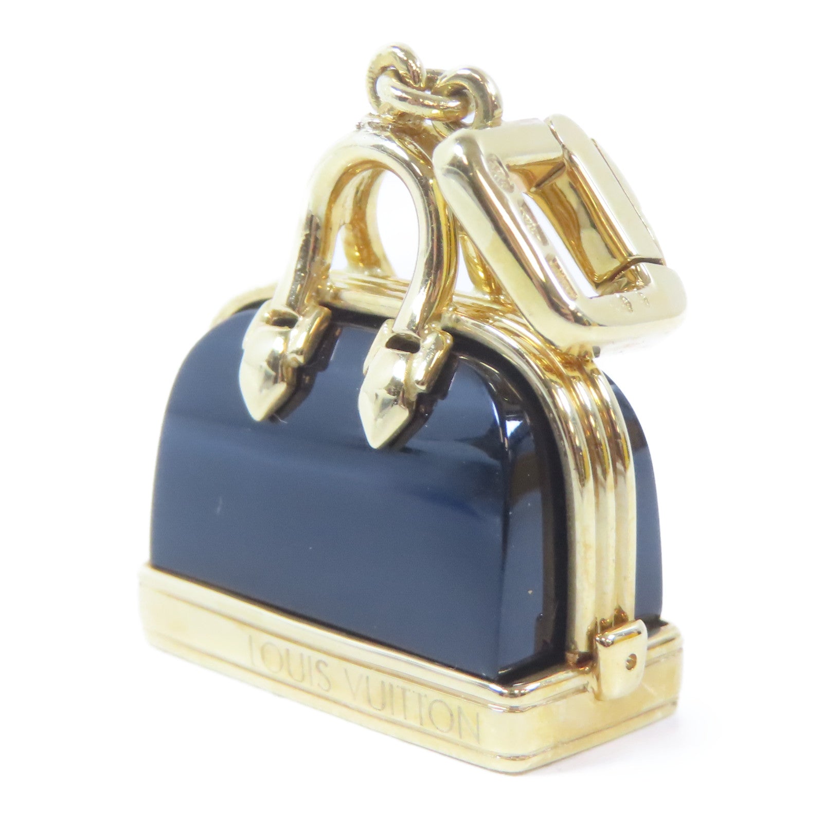 LOUIS VUITTON 18K黃金Onyx Alma Bag Charm掛飾金色/黑色