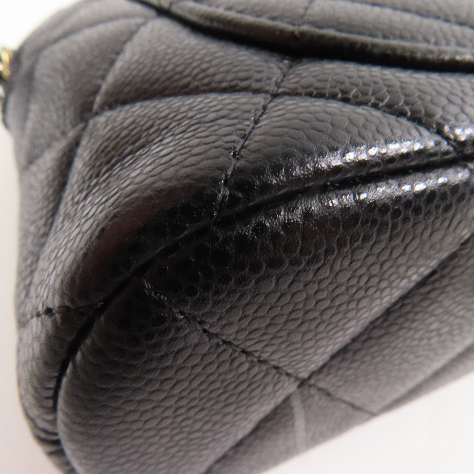 CHANEL 牛皮皮革Shoulder Bag金扣鏈帶肩背袋