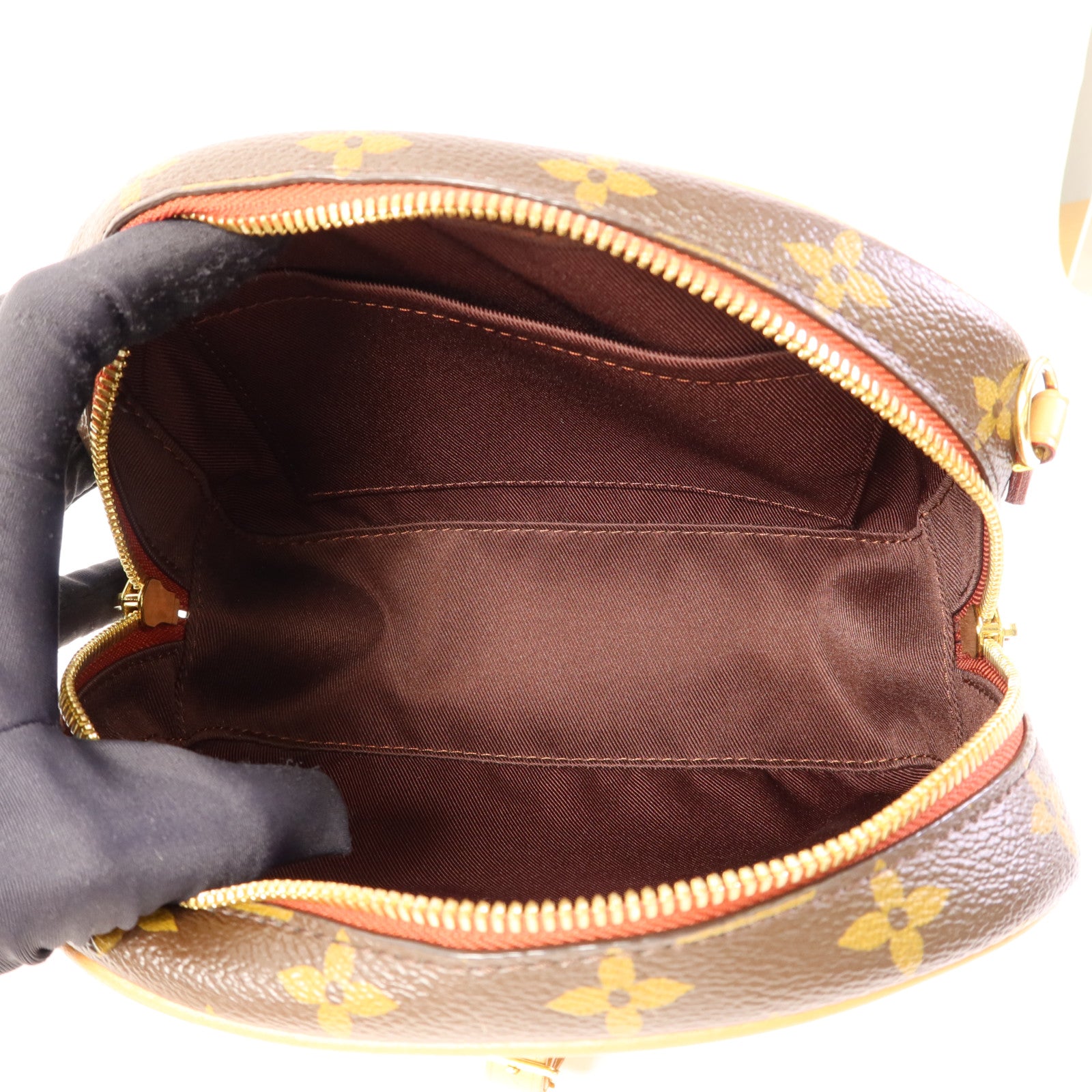 LOUIS VUITTON Monogram Deauville Mini金扣肩背袋棕色