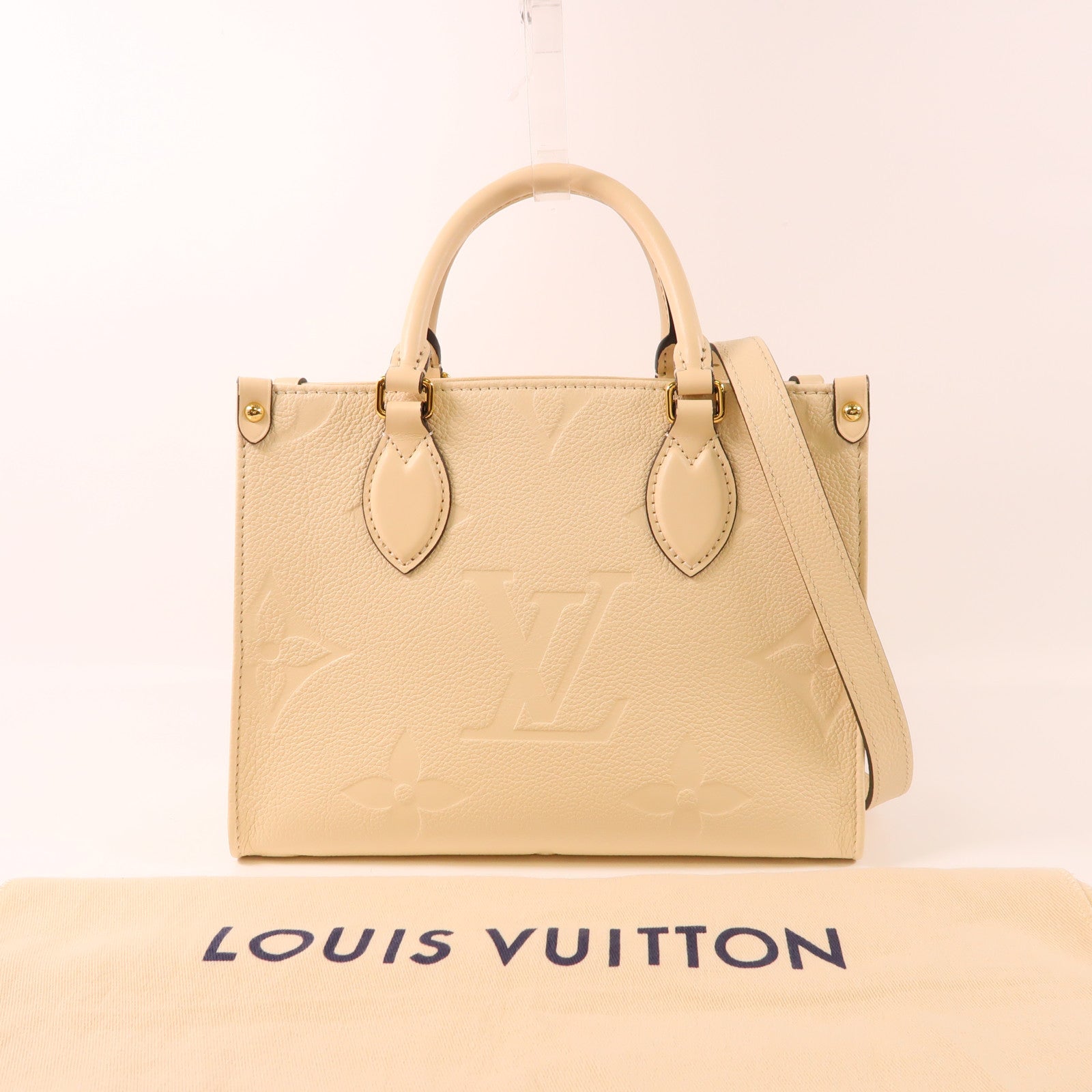 LOUIS VUITTON Monogram Empreinte On The Go PM金扣手挽肩背兩用袋