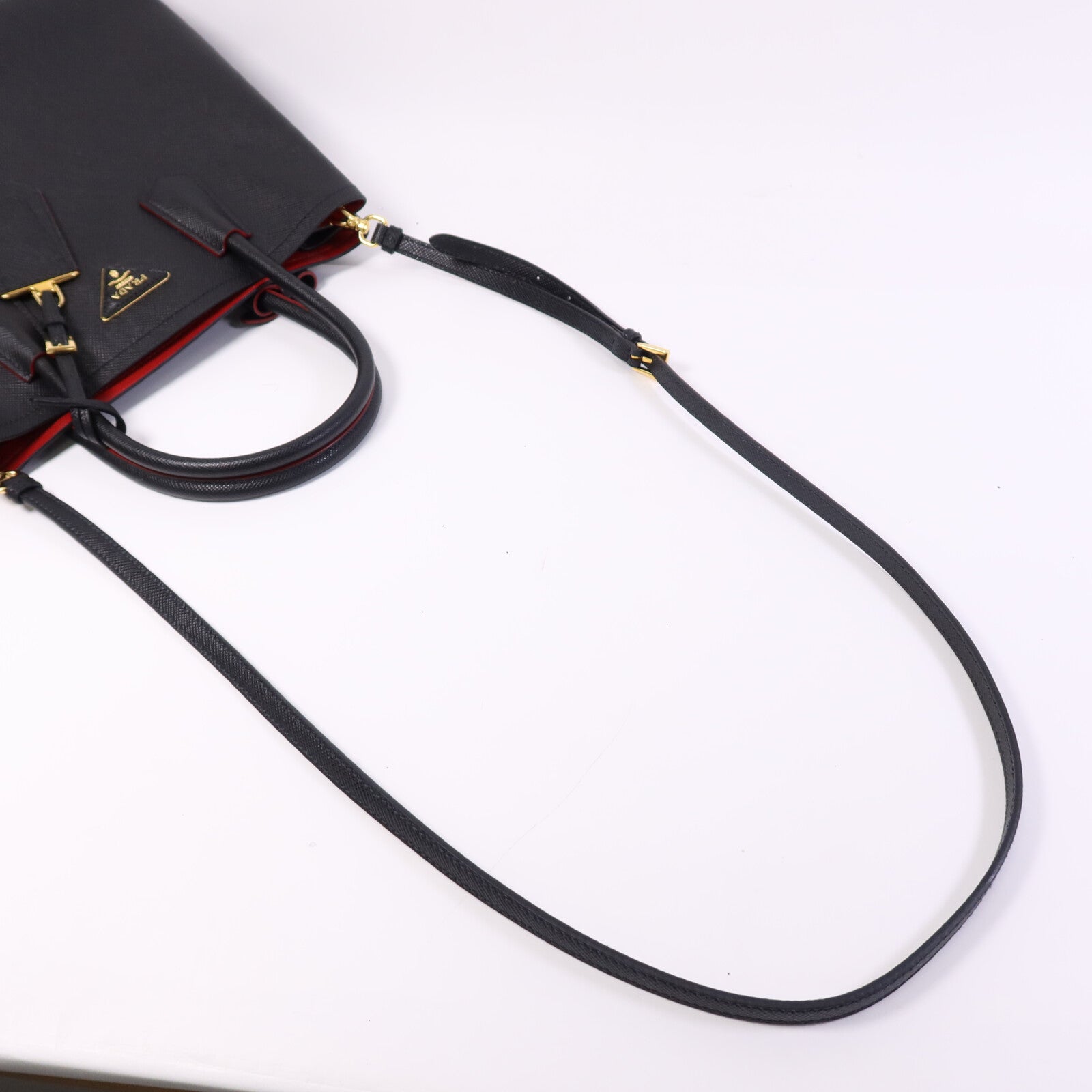 PRADA 牛皮皮革2 Way Shoulder Bag金扣手挽肩背兩用袋