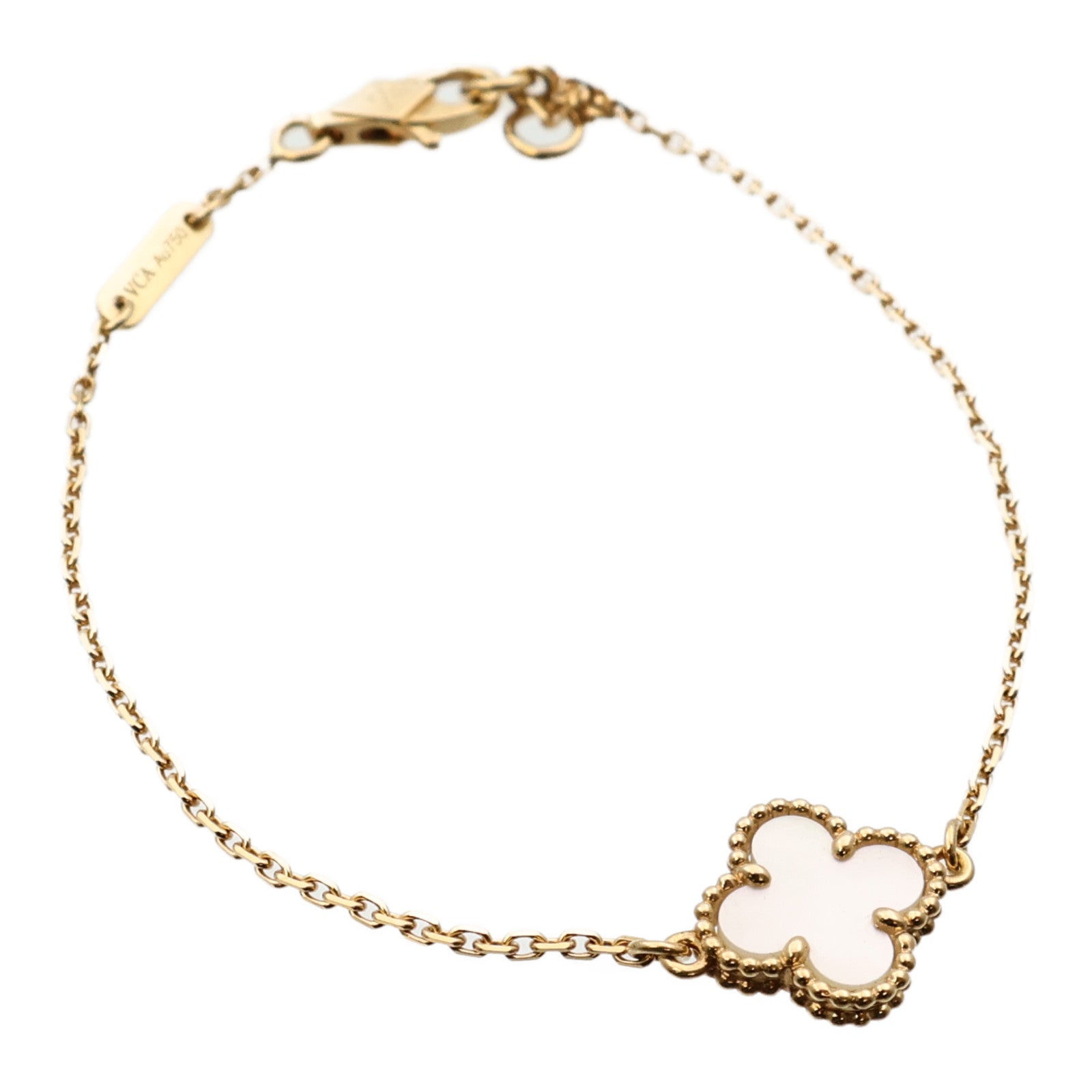 Van Cleef & Arpels 18K黃金Sweet Alhambra Bracelet珍珠母貝手鏈