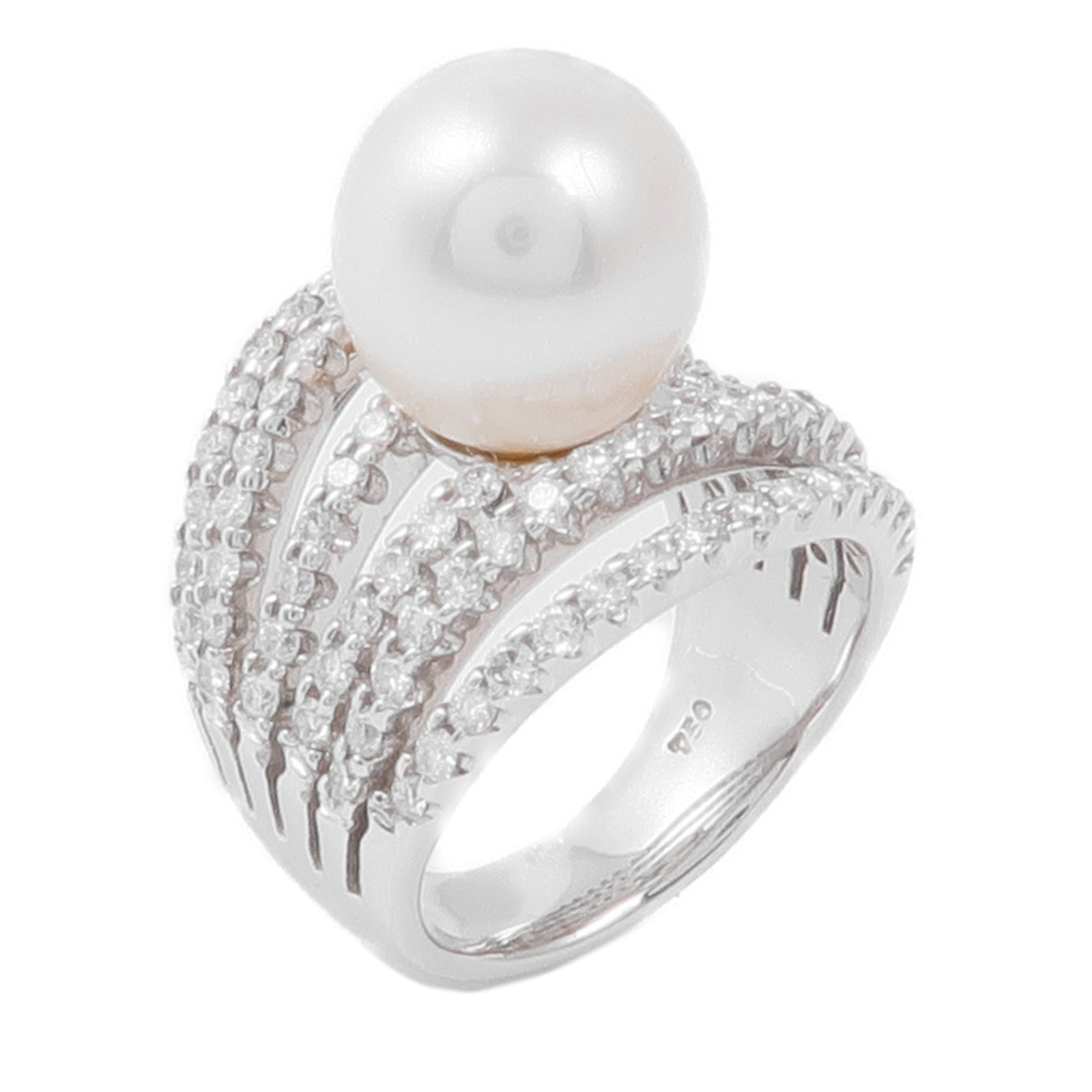 JEWELRY 18K白金Pearl Diamond Ring珍珠/鑽石戒指US#5.5