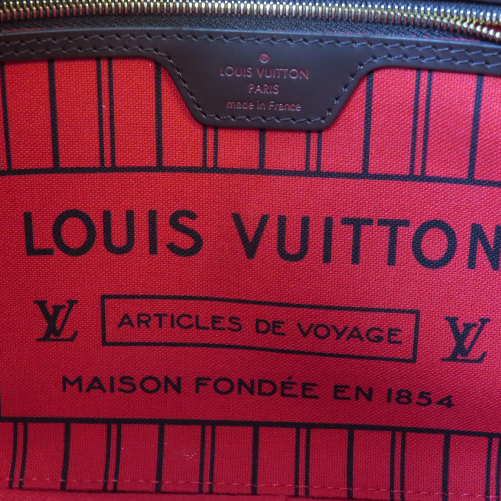 LOUIS VUITTON Damier NeverFull PM金扣肩背袋棕色