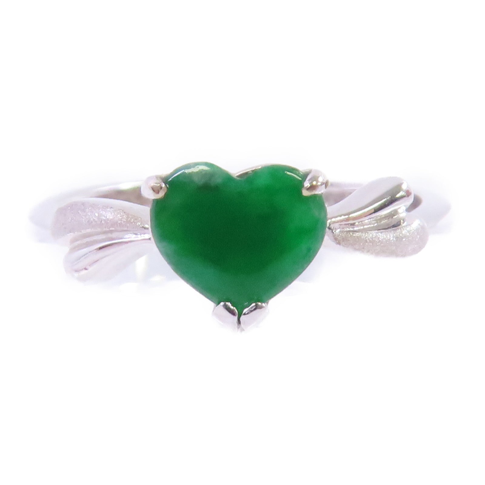JEWELRY 18K白金/翡翠Jade Ring戒指US#5.5