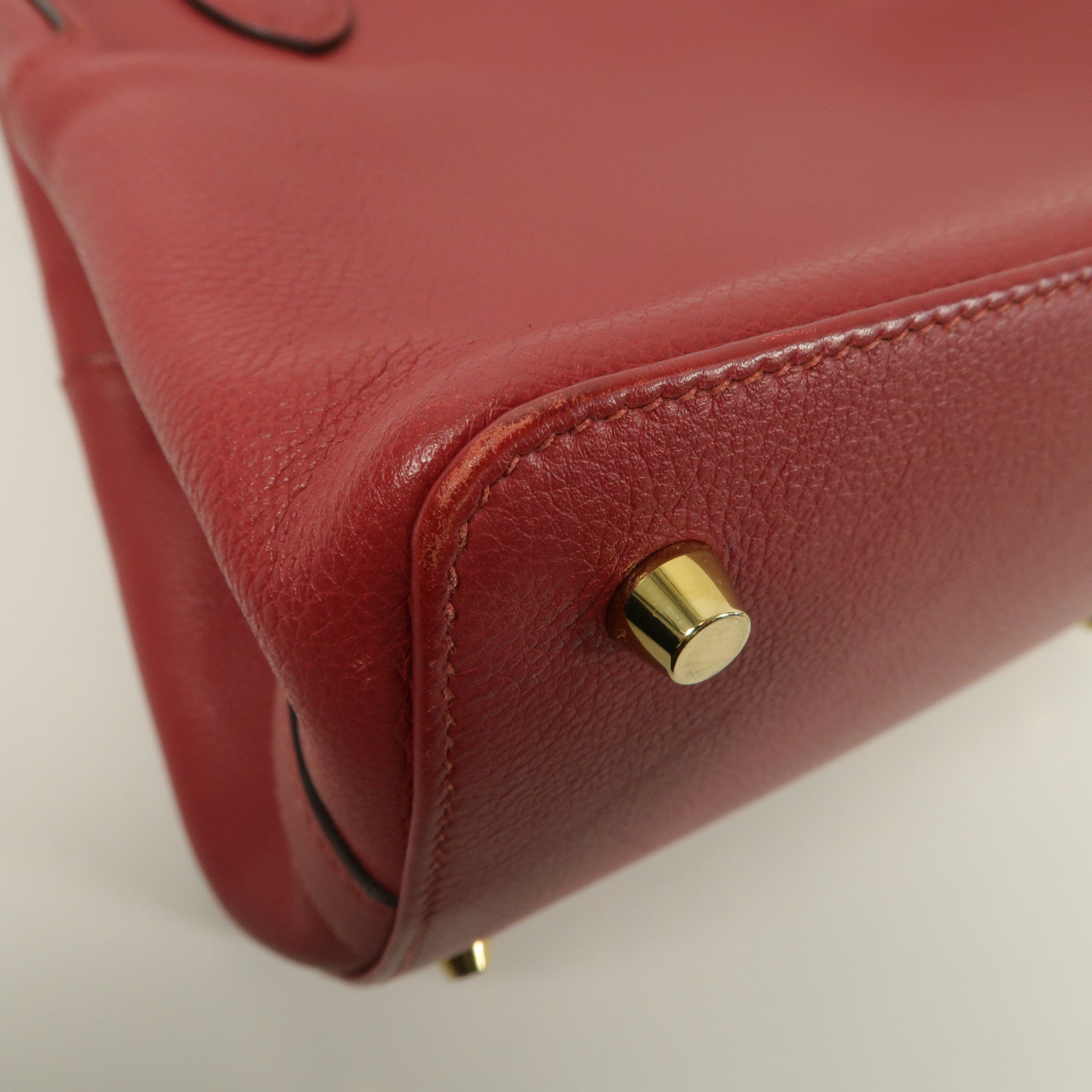 HERMES Evercolor皮革Toobox 20手挽袋Rouge Grenat