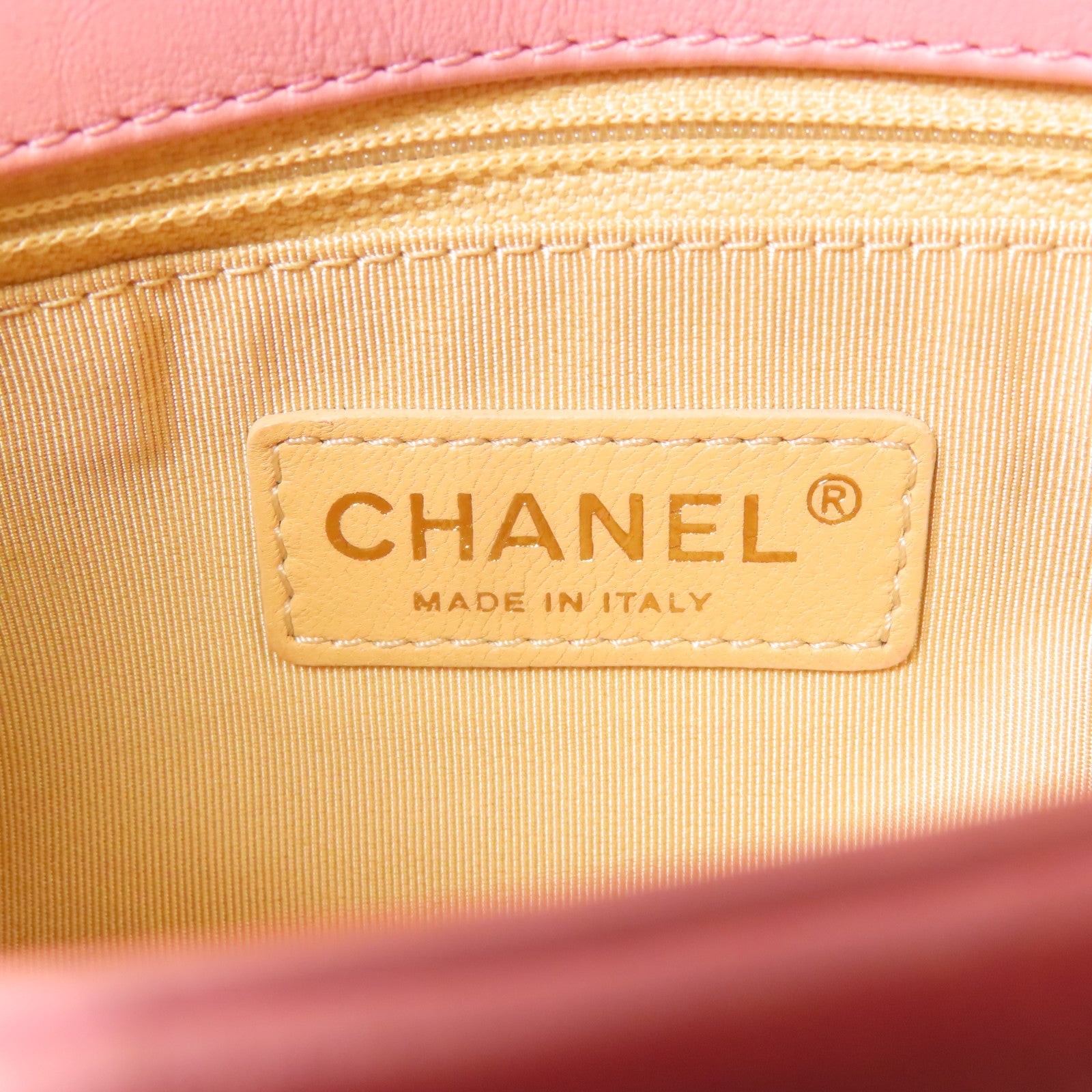 CHANEL 羊皮皮革Chain Shoulder肩背袋粉紅色