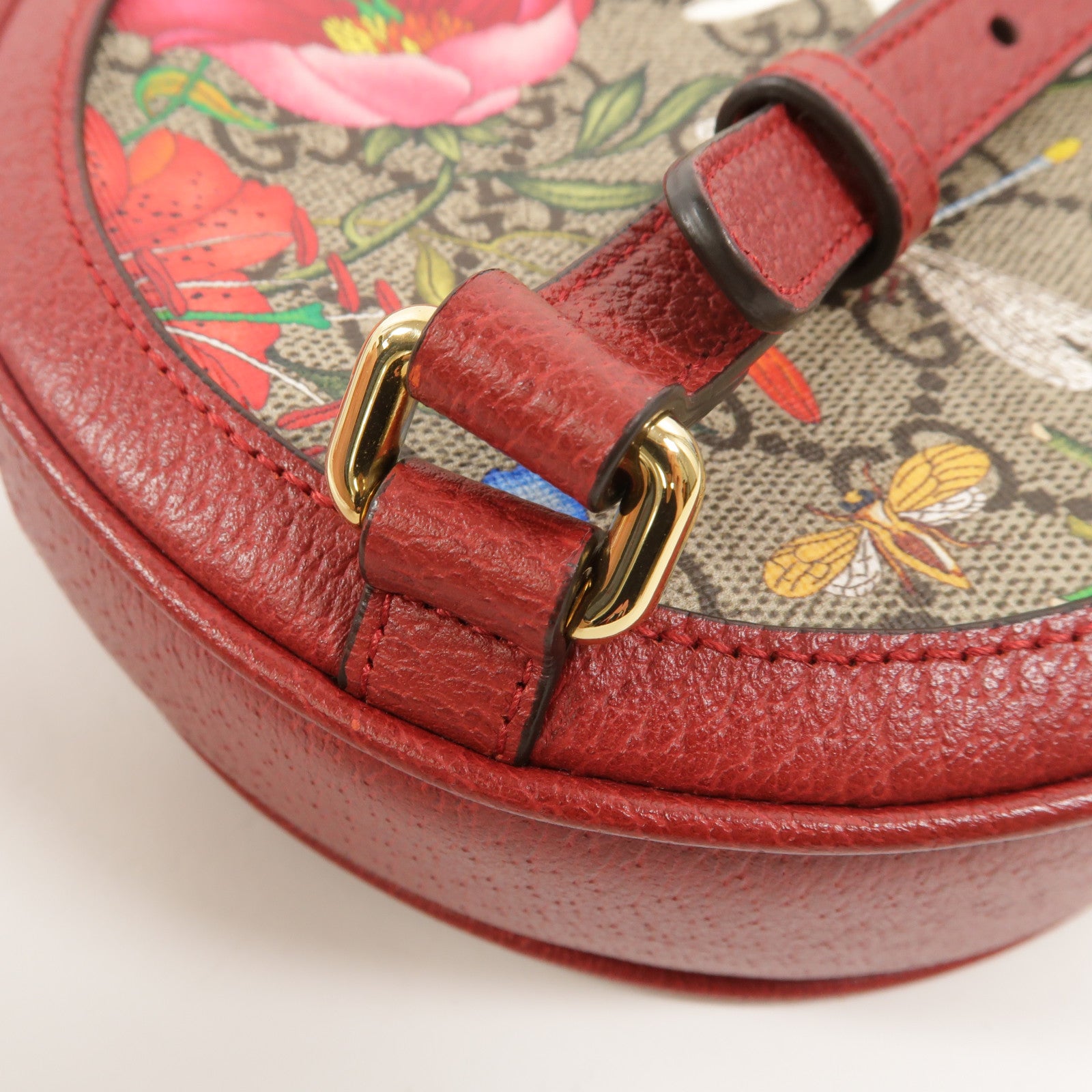 GUCCI 塗層帆布Ophidia Flora Round Backpack背包
