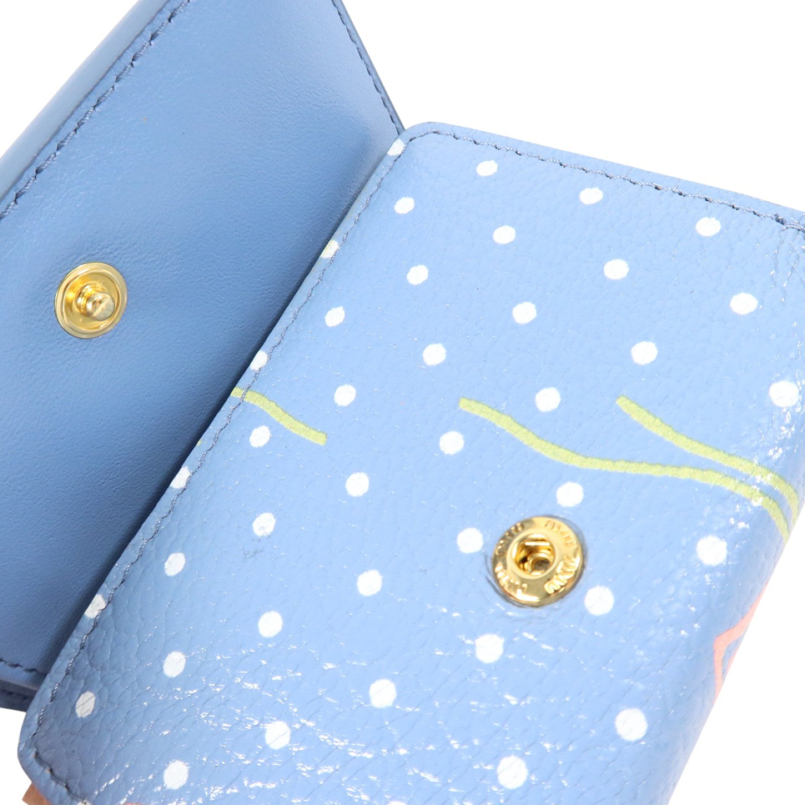 Miu Miu 牛皮皮革Mini Wallet金扣錢包
