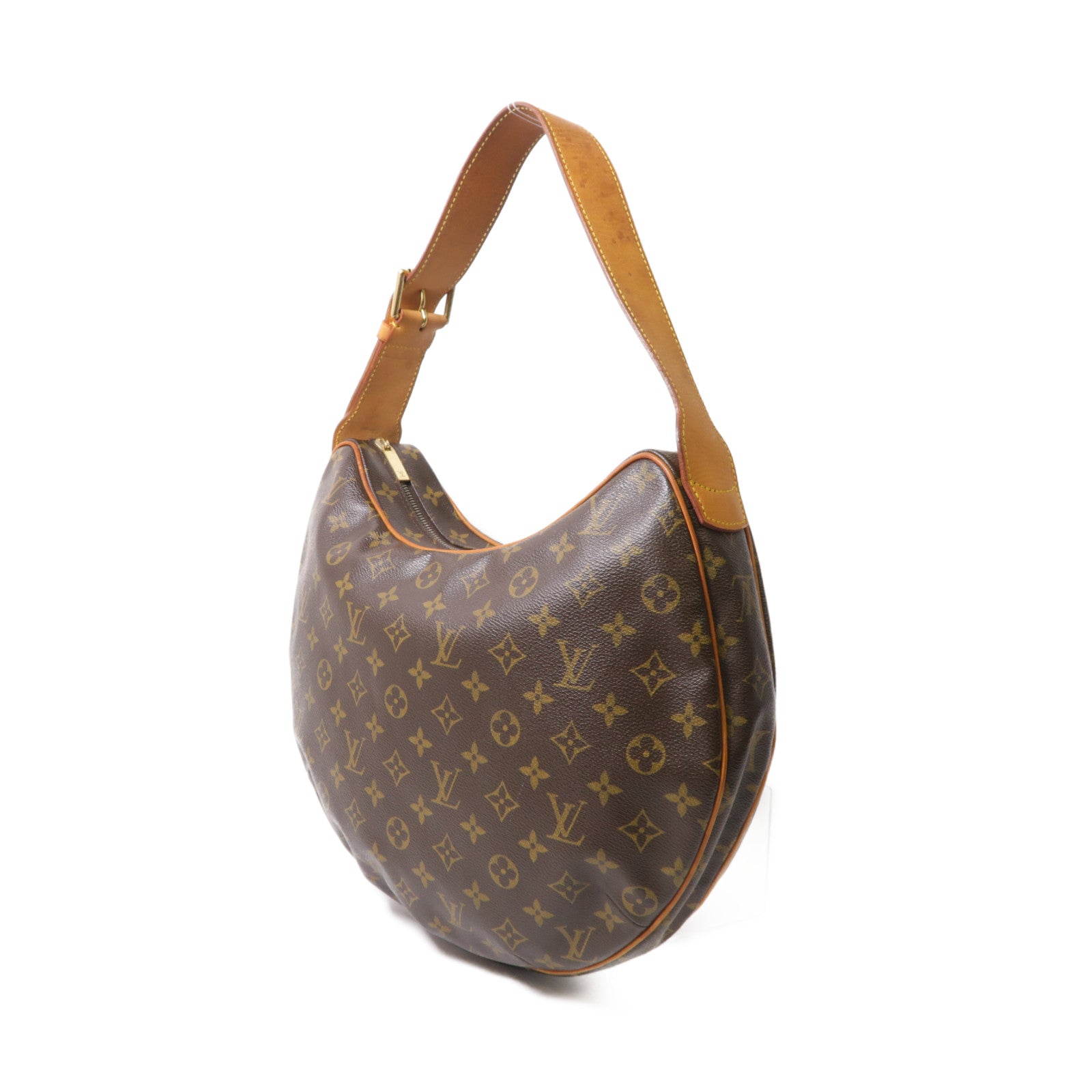 LOUIS VUITTON Monogram Croissant GM金扣肩背袋啡色
