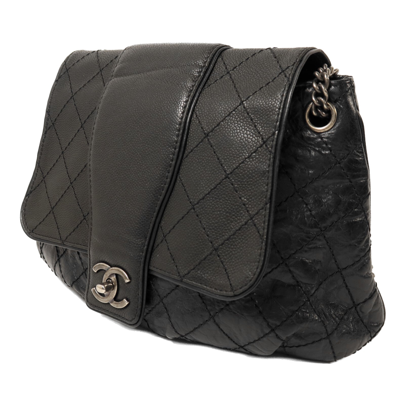 CHANEL 牛皮皮革Bubble Graphic Messenger Bag鏈帶肩背袋