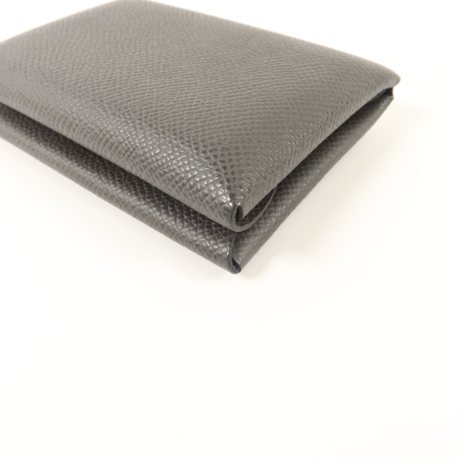 HERMES Epsom皮革Calvi Duo Compact Card Holder卡片套Graphite