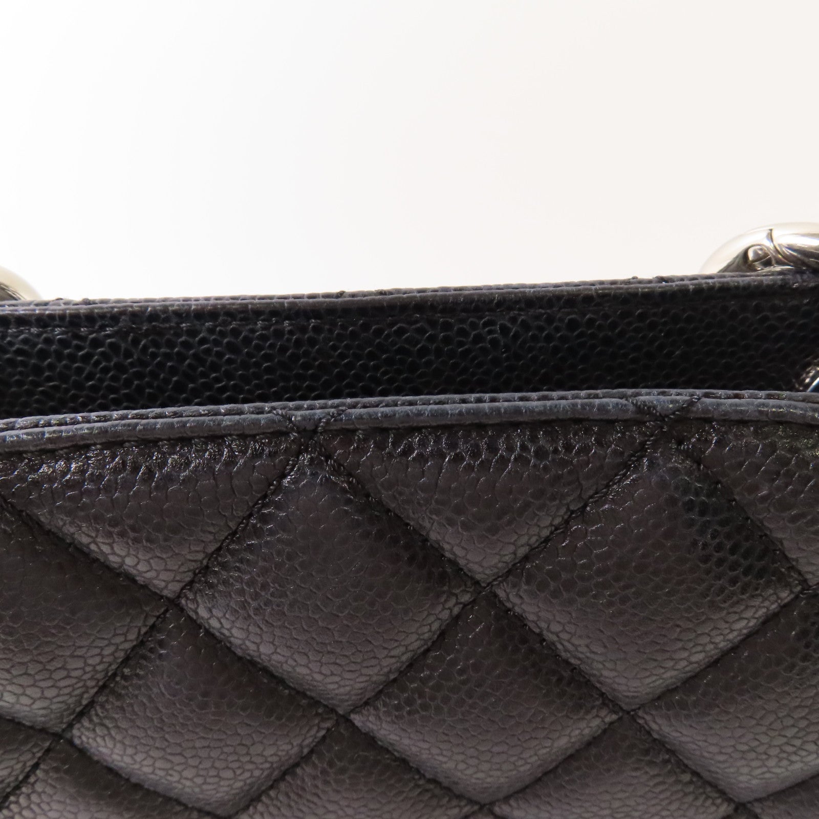 CHANEL 牛皮皮革GST Grand Shopping Tote Bag銀扣鏈帶肩背袋/手挽袋