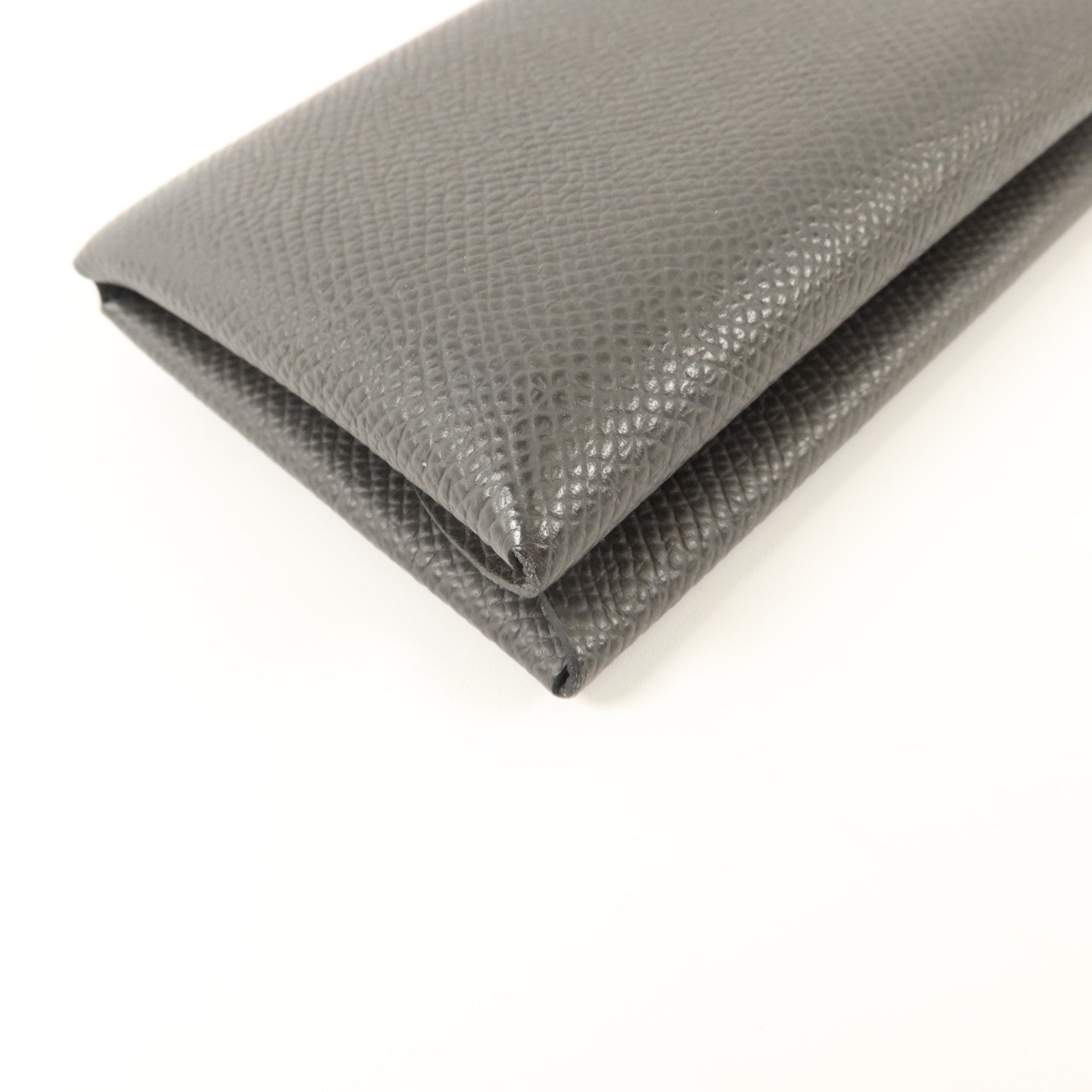HERMES Epsom皮革Calvi Duo Compact Card Holder卡片套Graphite