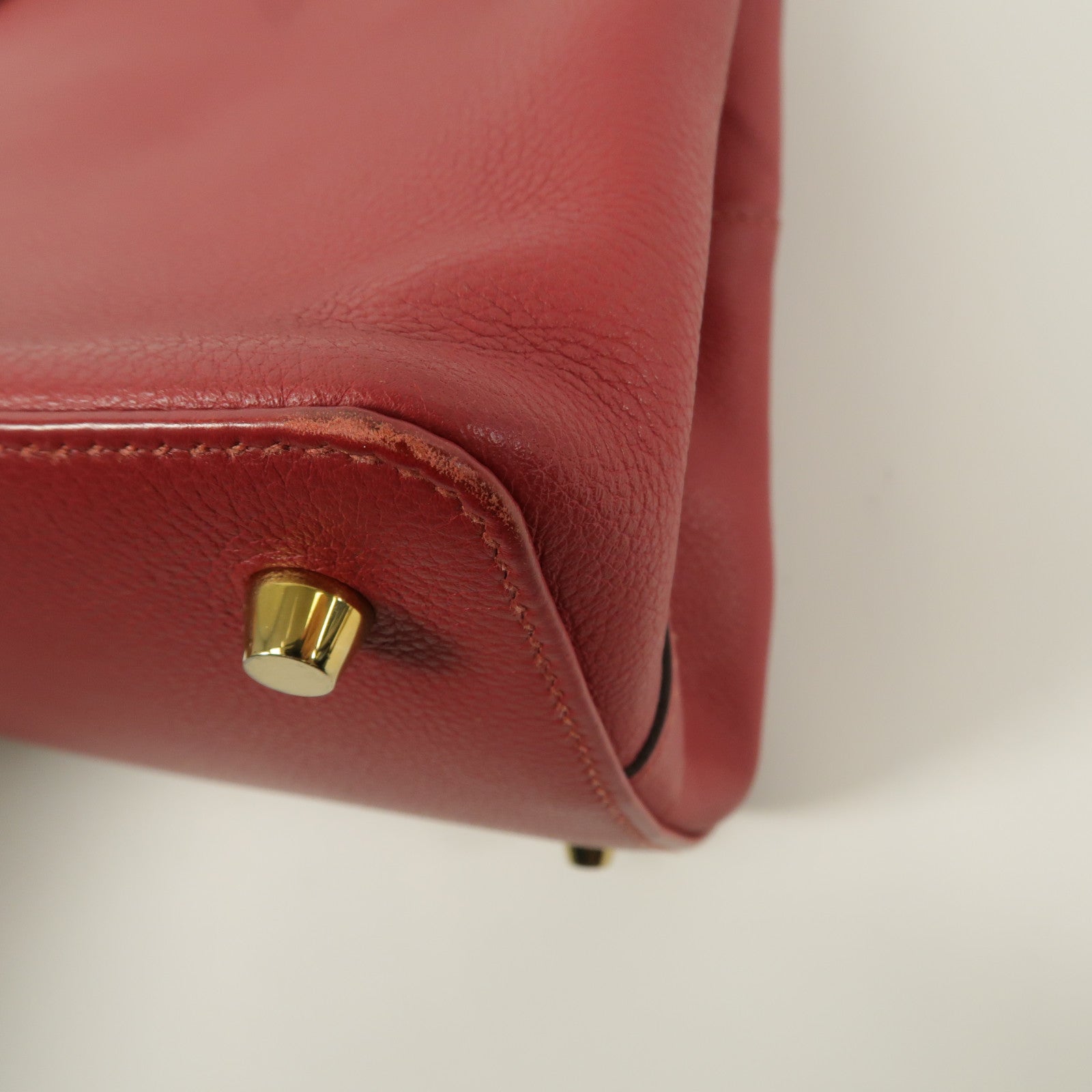 HERMES Evercolor皮革Toobox 20手挽袋Rouge Grenat