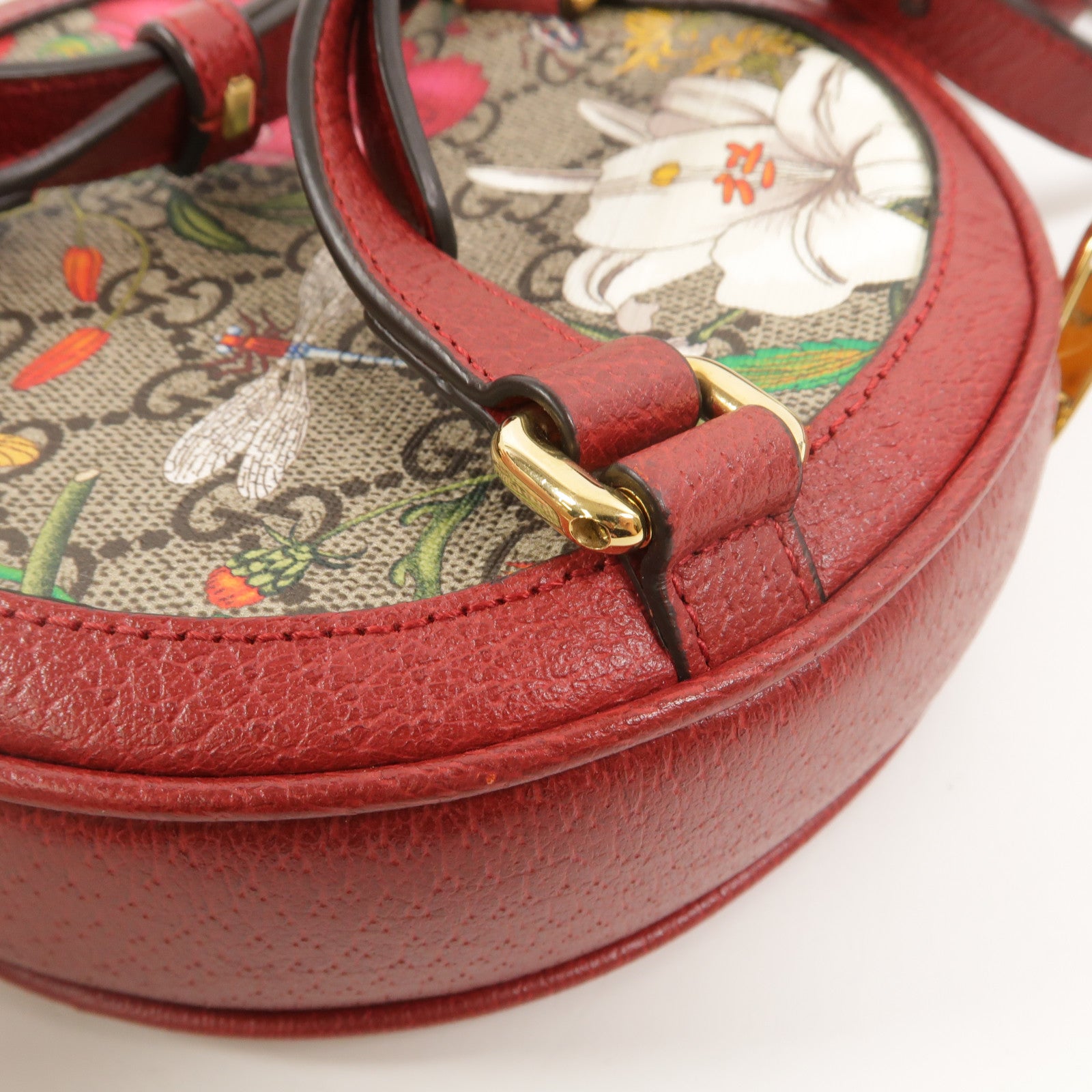 GUCCI 塗層帆布Ophidia Flora Round Backpack背包