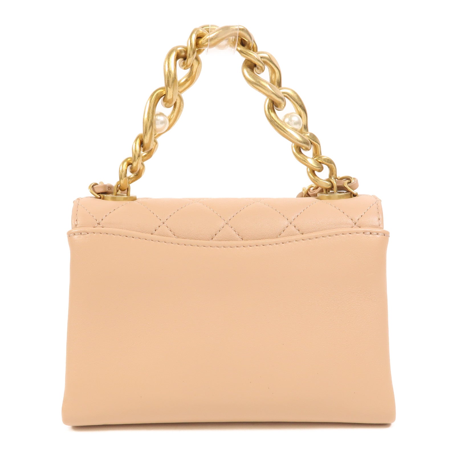 CHANEL 牛皮皮革2 Way Shoulder Bag金扣手挽肩背兩用袋