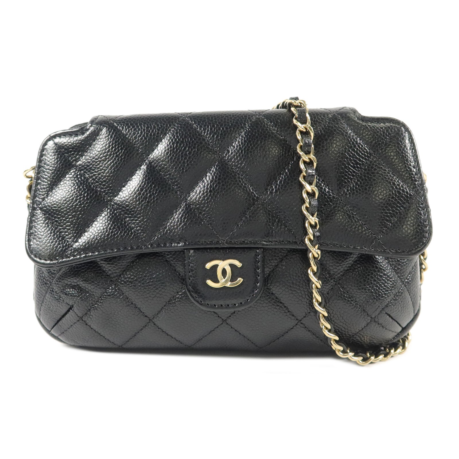 CHANEL 牛皮皮革Chain Shoulder鏈帶肩背袋