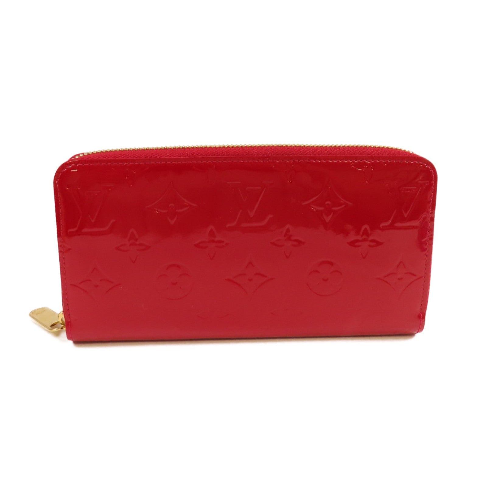 LOUIS VUITTON Monogram Vernis Zippy Long Wallet金扣拉鏈長錢包紅色