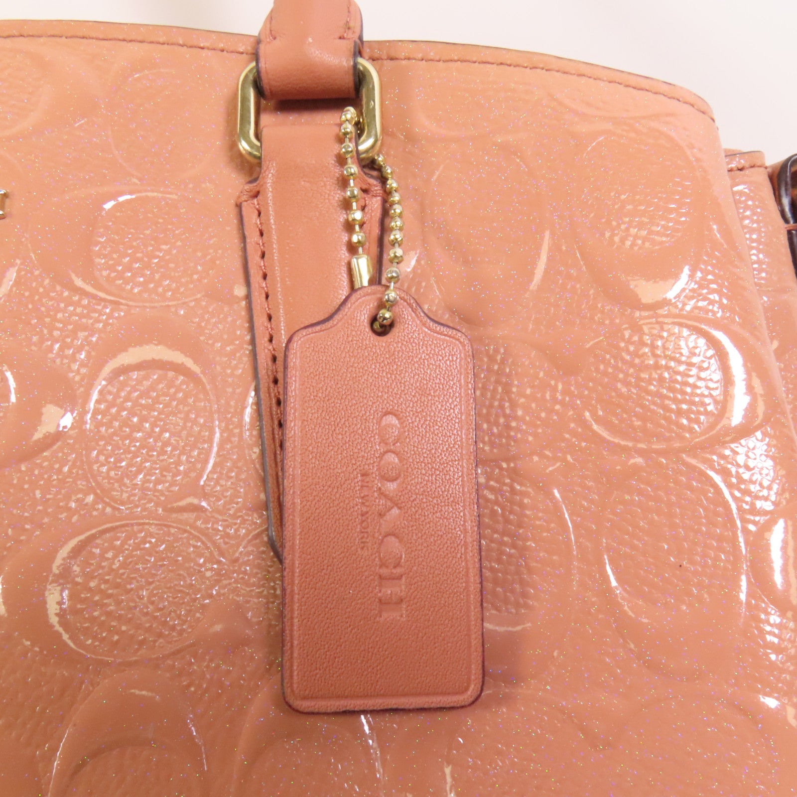 COACH 【激減優惠】漆皮皮革2way Chain Shoulder Bag金扣手挽肩背兩用袋