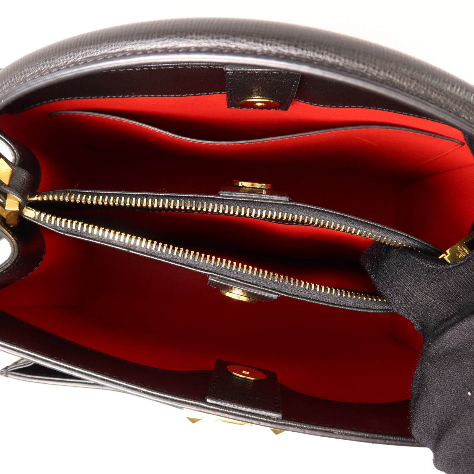 Valentino 牛皮皮革Alcove Rockstud Top Handle Medium手挽肩背兩用袋