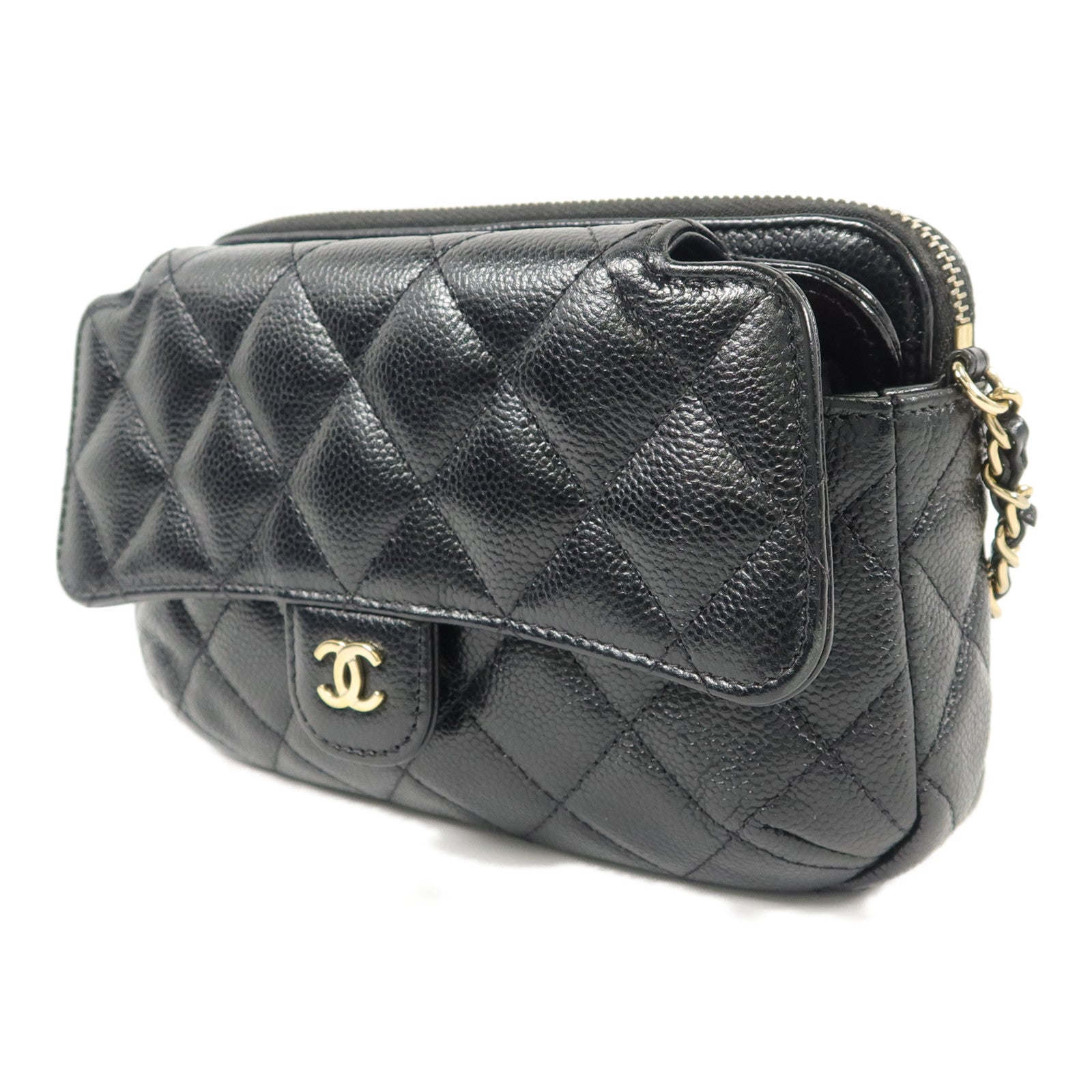 CHANEL 牛皮皮革Chain Shoulder鏈帶肩背袋