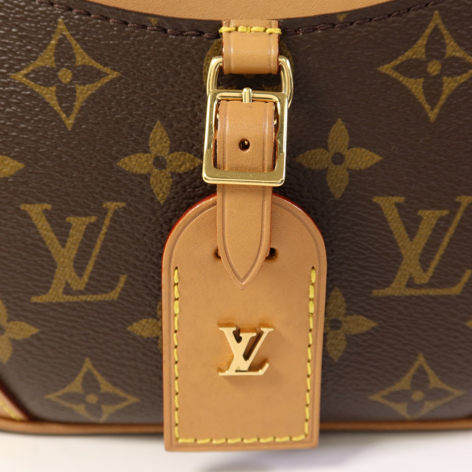 LOUIS VUITTON Monogram Deauville Mini金扣肩背袋棕色