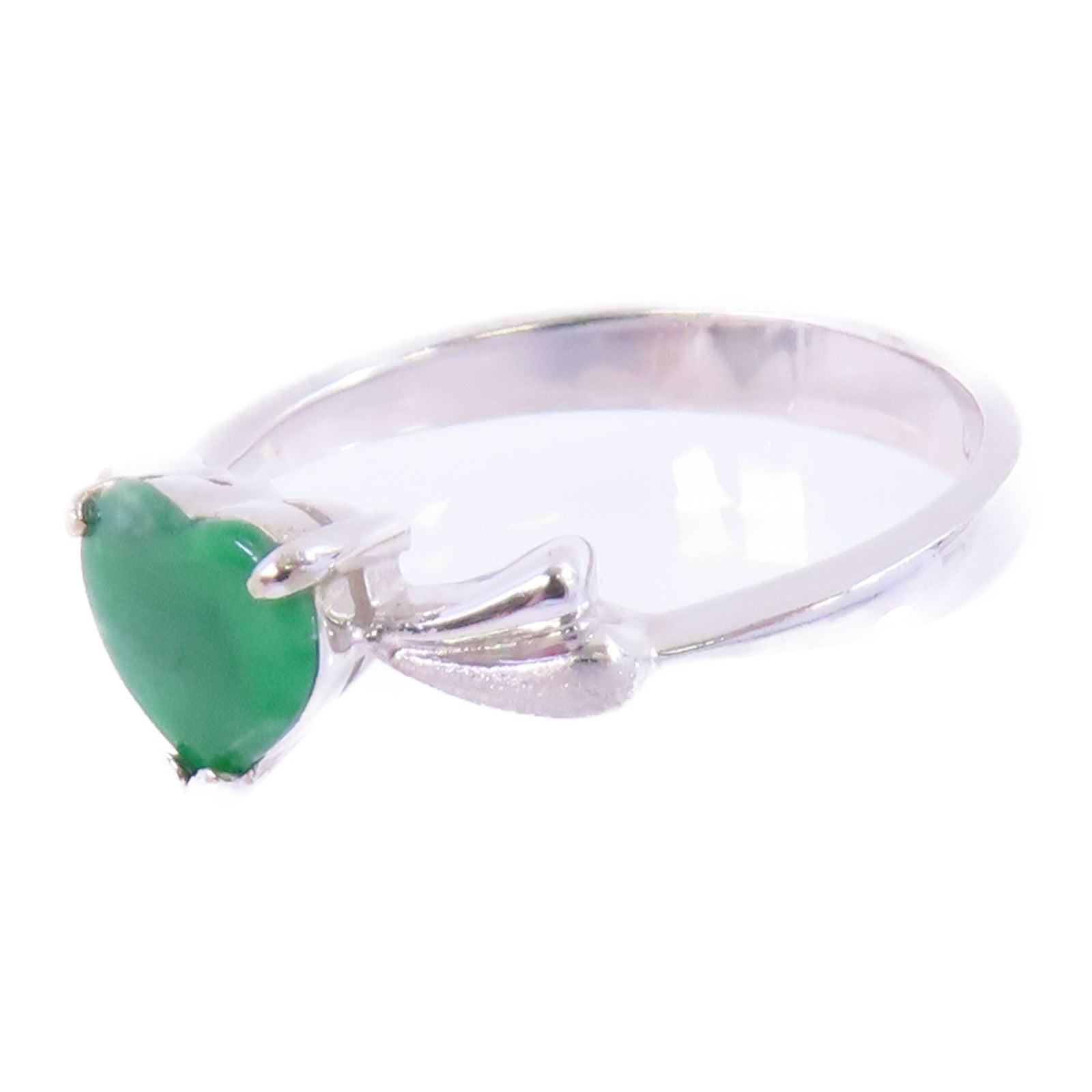 JEWELRY 18K白金/翡翠Jade Ring戒指US#5.5