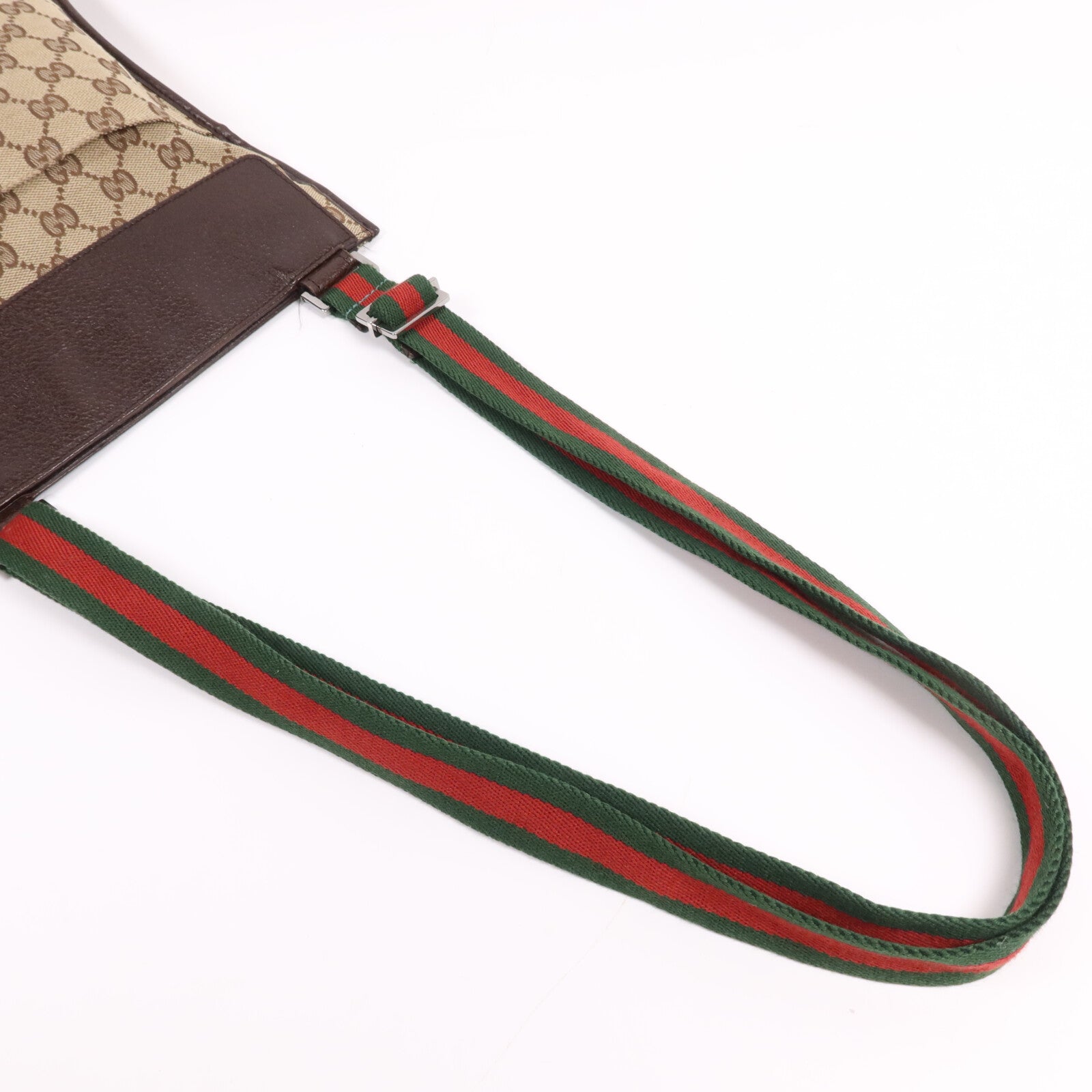 GUCCI 帆布Cross Carry Bag銀扣肩背袋