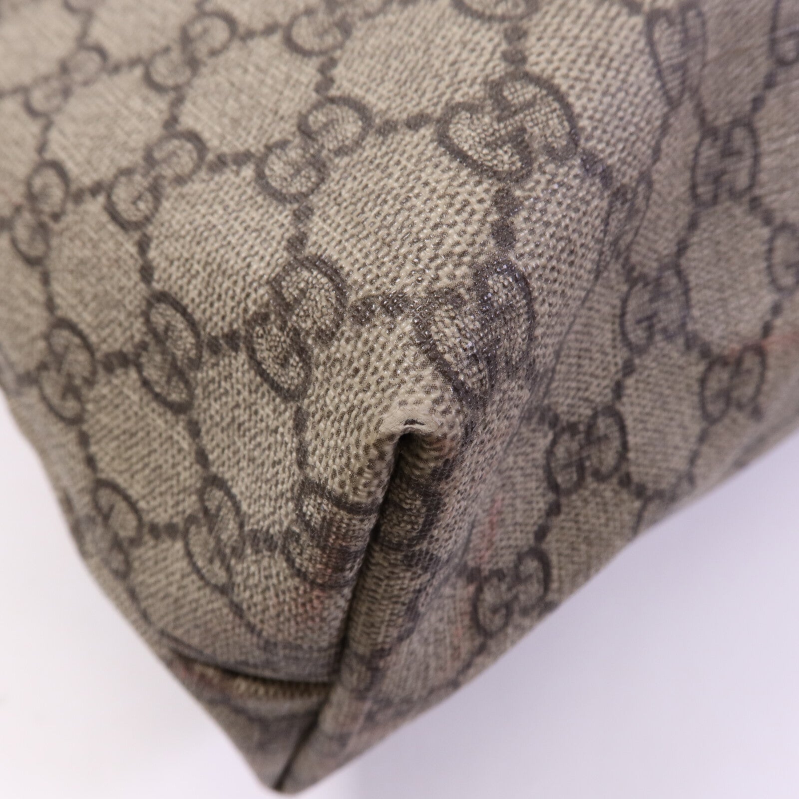 GUCCI 塗層帆布/牛皮皮革Tote Bag銀扣手挽袋