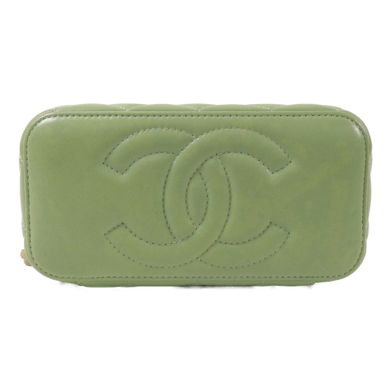 CHANEL 羊皮皮革Vanity Case鏈帶手挽肩背兩用袋