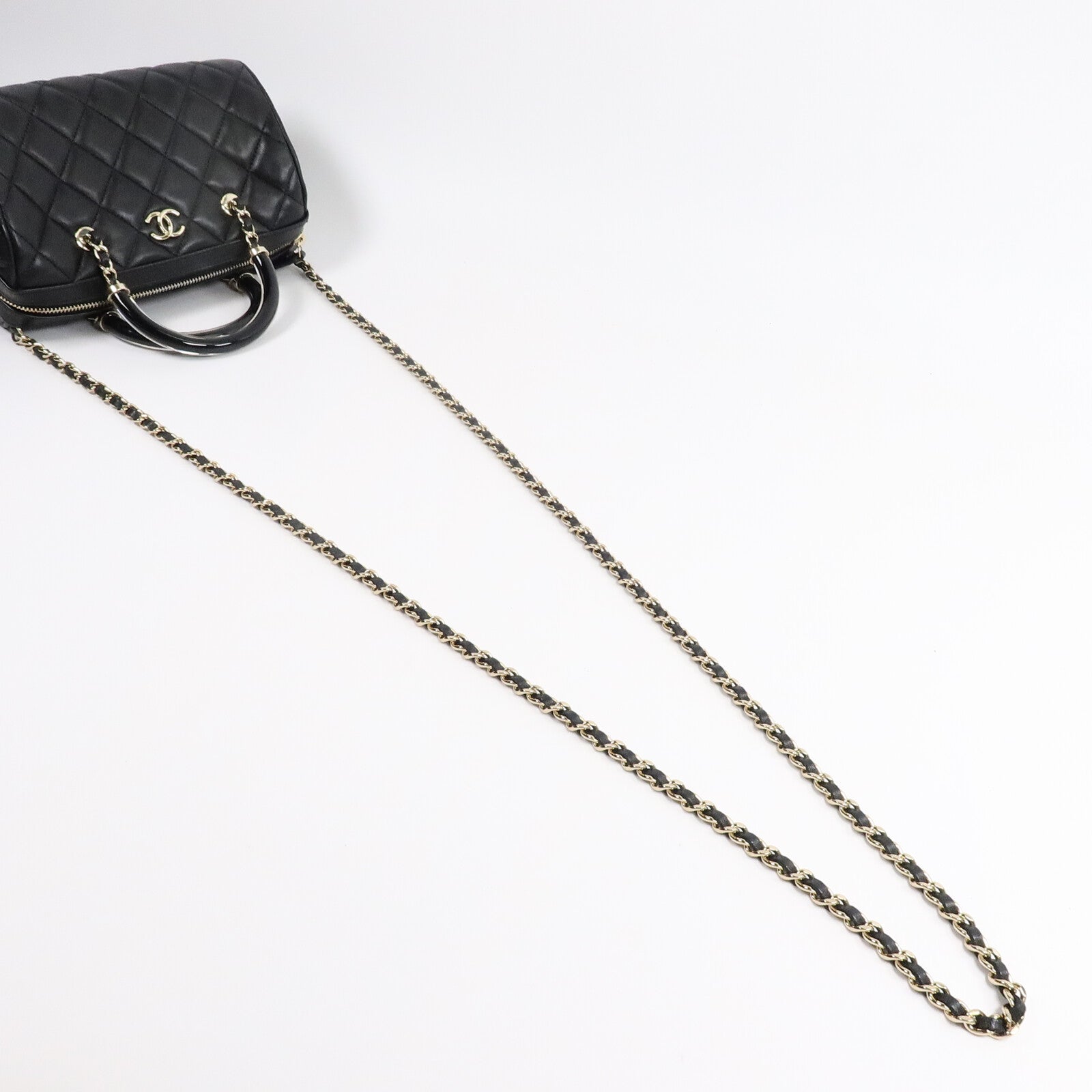 CHANEL 羊皮皮革Mini Boston Bag肩背袋