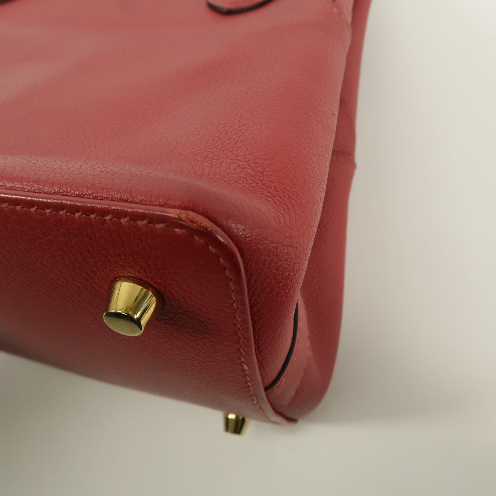 HERMES Evercolor皮革Toobox 20手挽袋Rouge Grenat