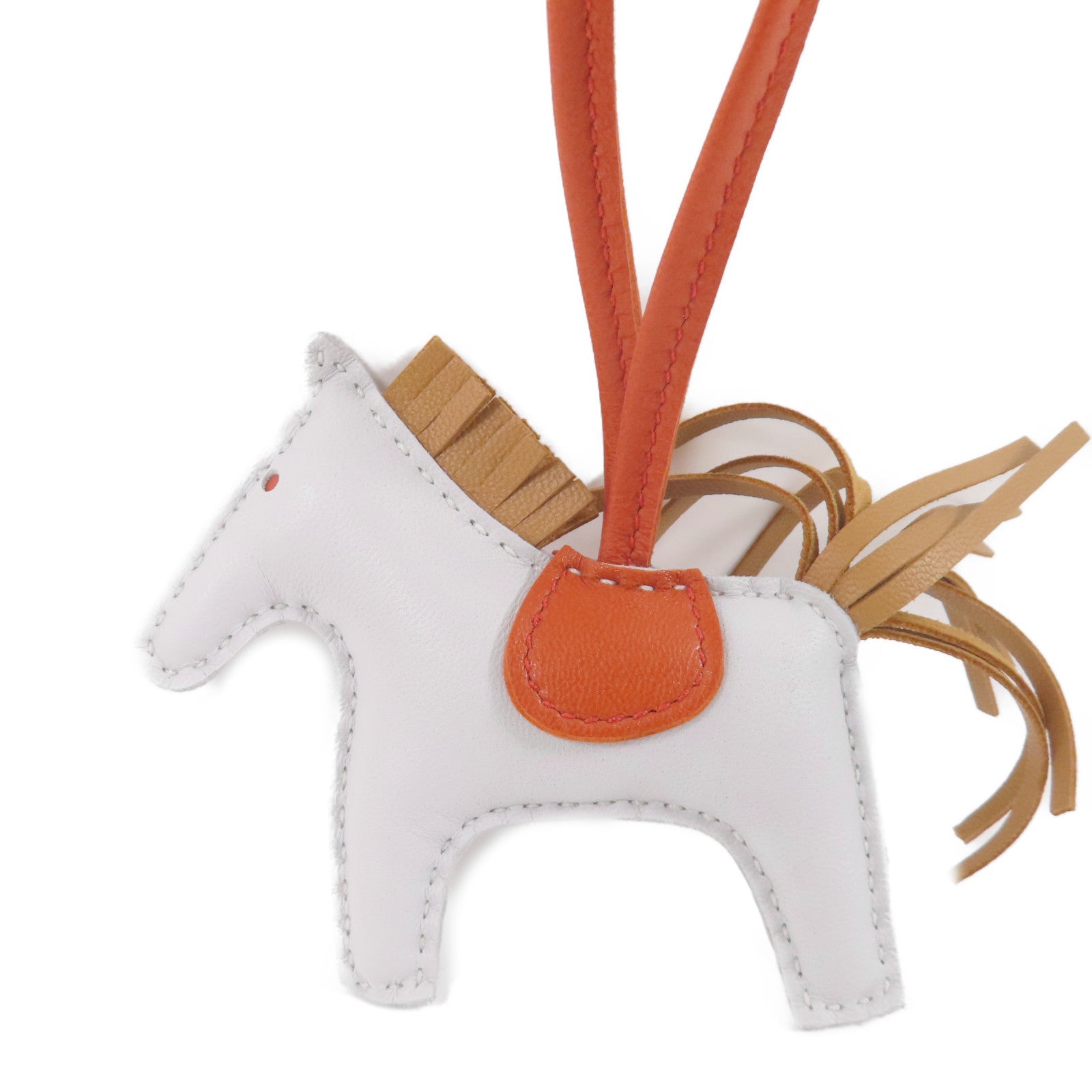 HERMES Milo皮革Rodeo PM Charm掛飾Bleu Brume