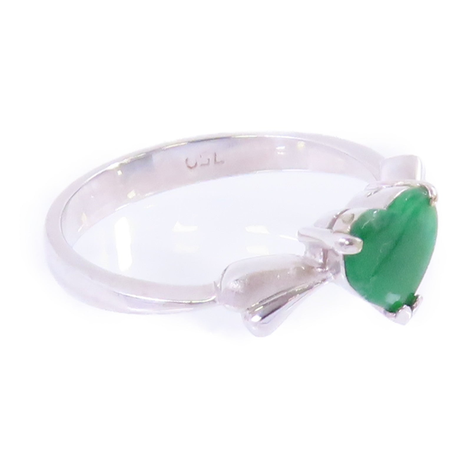 JEWELRY 18K白金/翡翠Jade Ring戒指US#5.5