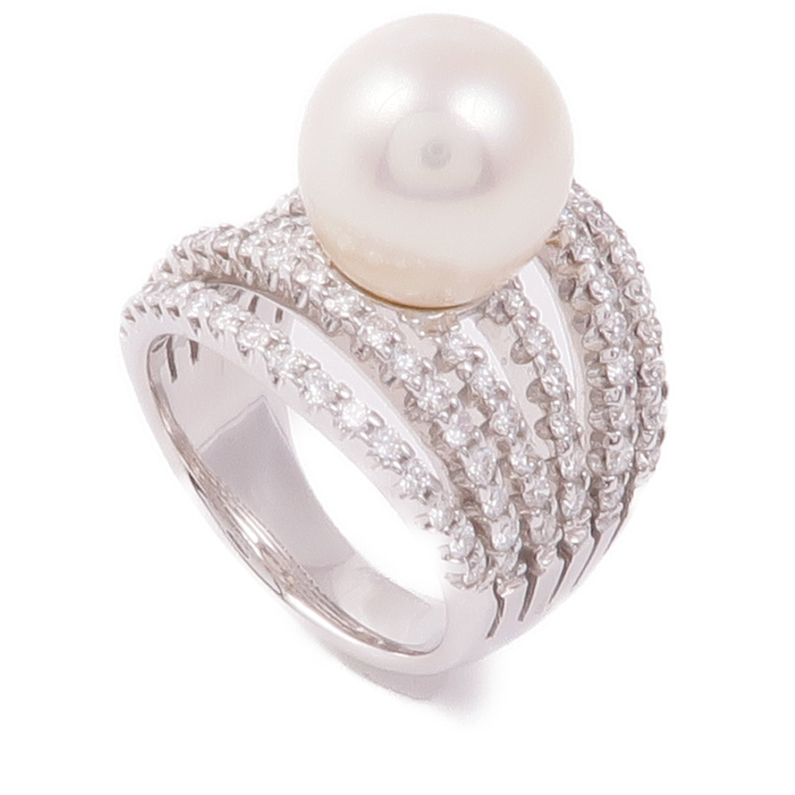 JEWELRY 18K白金Pearl Diamond Ring珍珠/鑽石戒指US#5.5