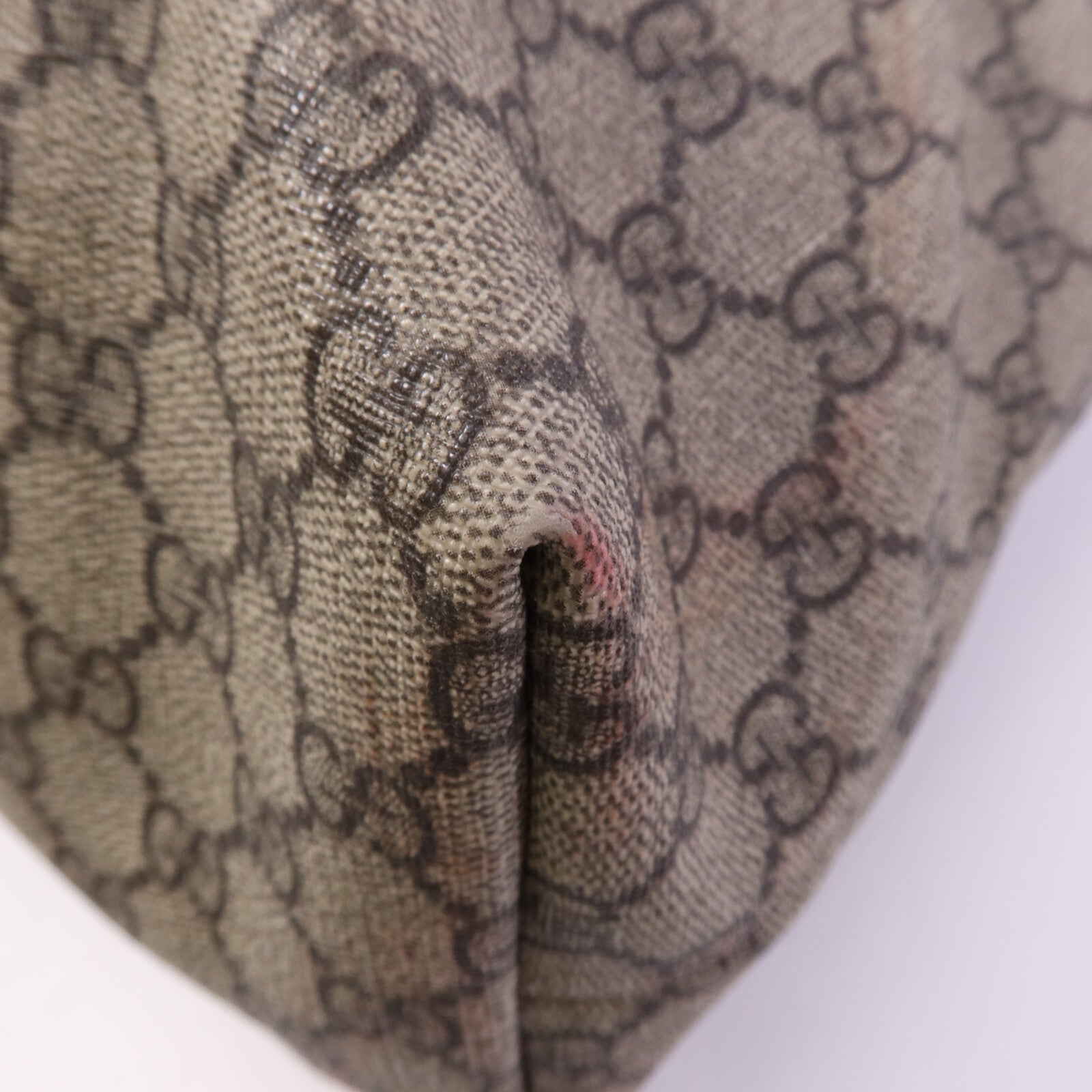 GUCCI 塗層帆布/牛皮皮革Tote Bag銀扣手挽袋