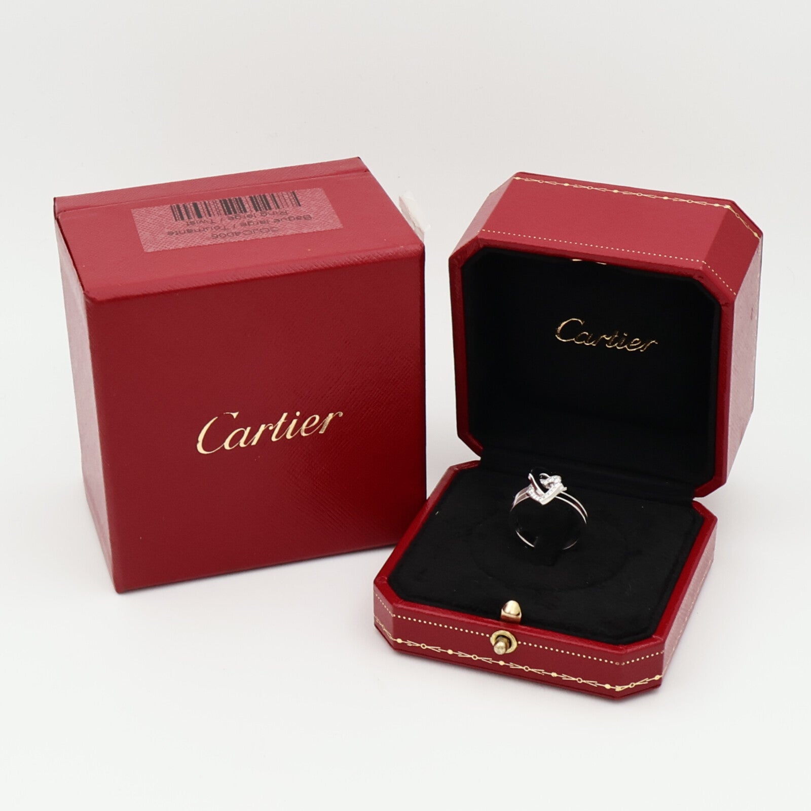 CARTIER 18K白金Double Heart Ring戒指Cartier #53