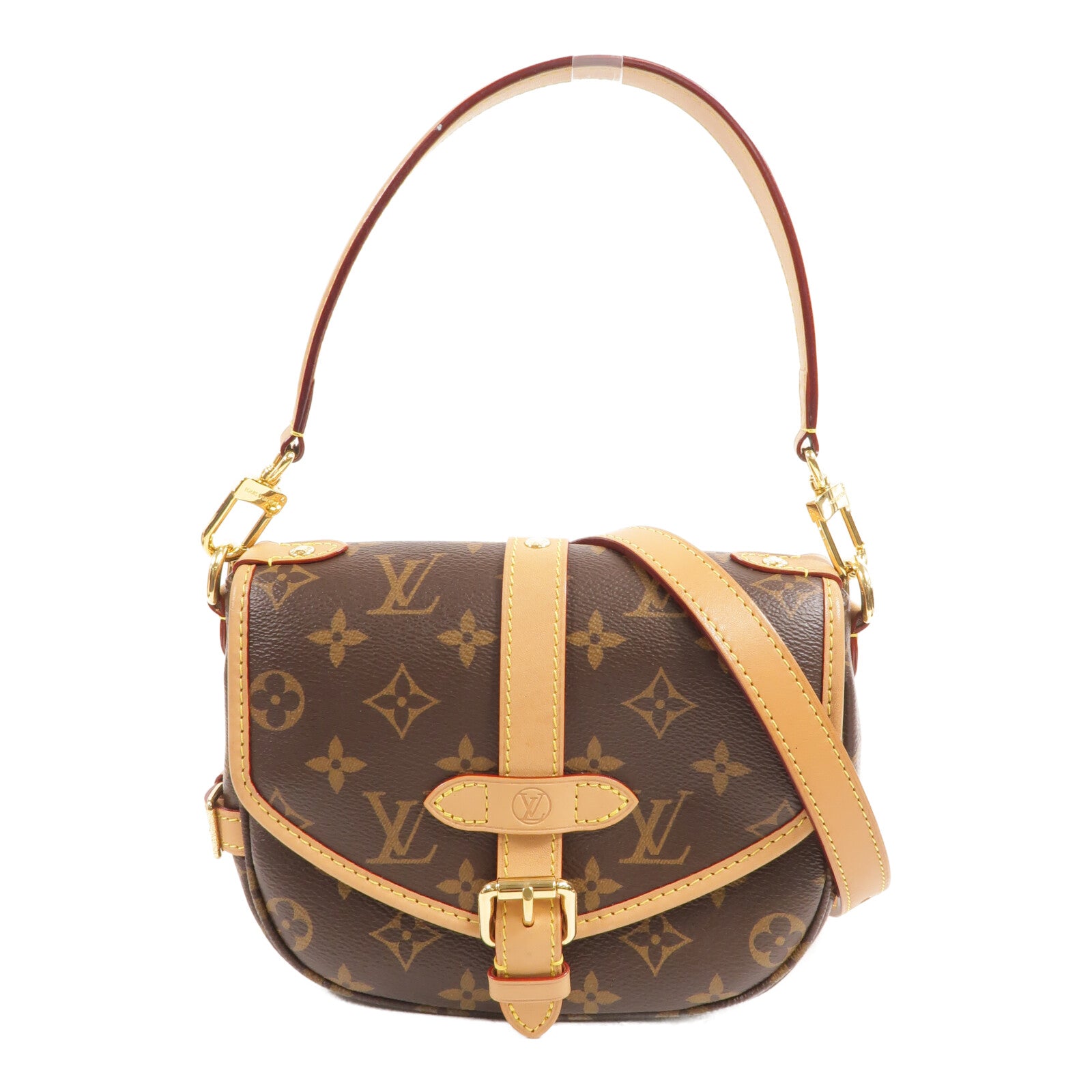 LOUIS VUITTON Monogram Saumur BB金扣手挽肩背兩用袋