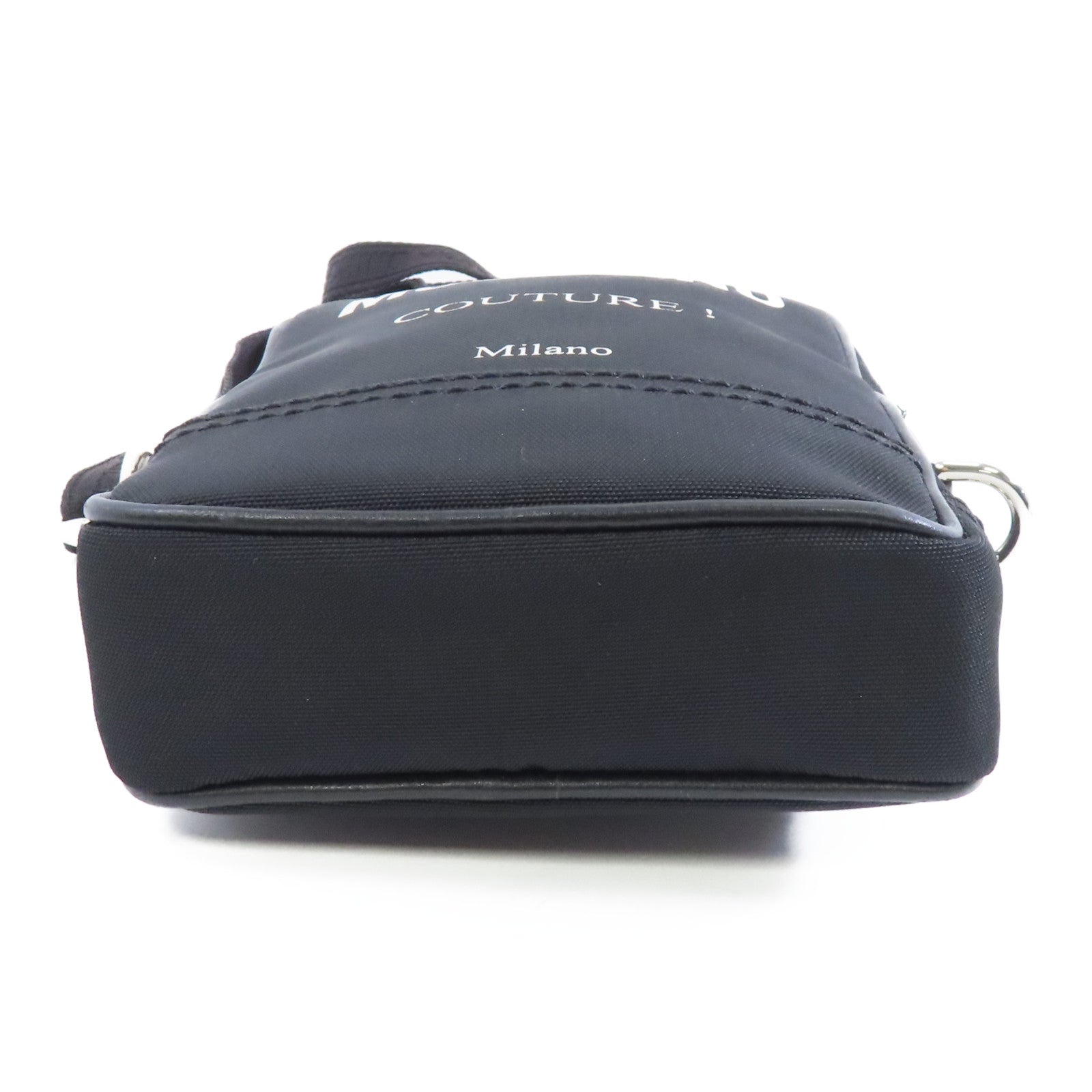MOSCHINO 尼龍Shoulder Bag銀扣肩背袋黑色