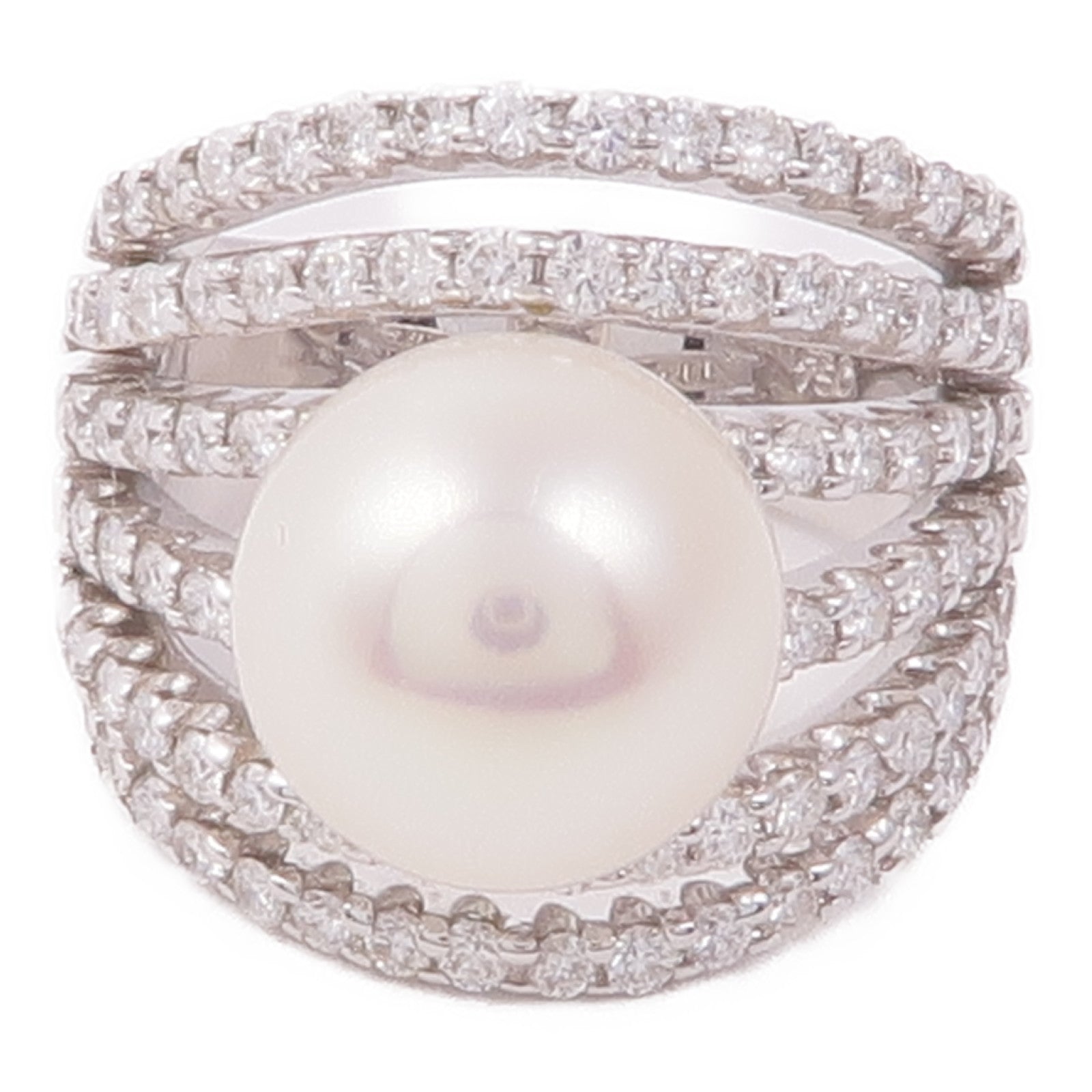 JEWELRY 18K白金Pearl Diamond Ring珍珠/鑽石戒指US#5.5