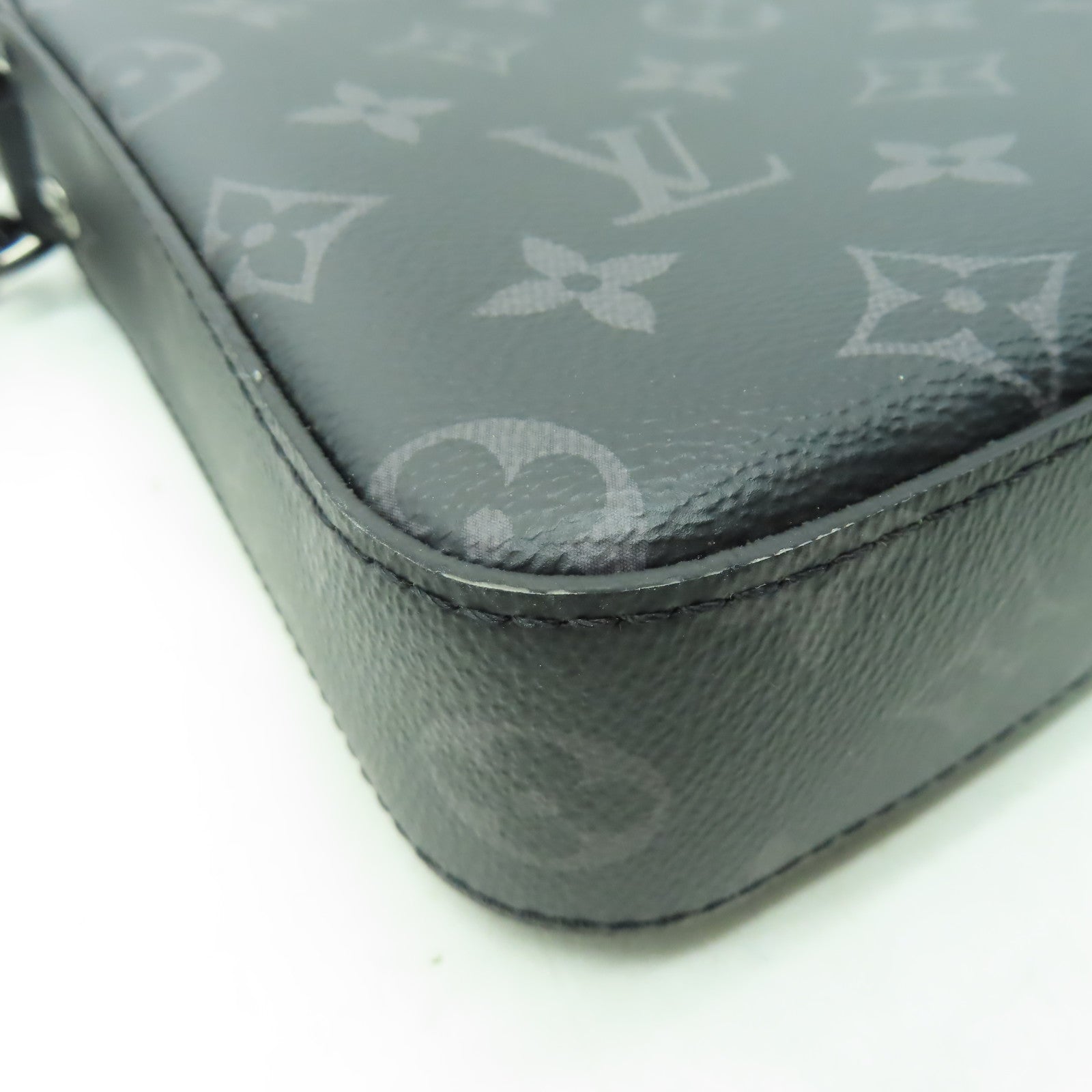 LOUIS VUITTON Monogram Eclipse Trio銀扣肩背袋灰色/黑色