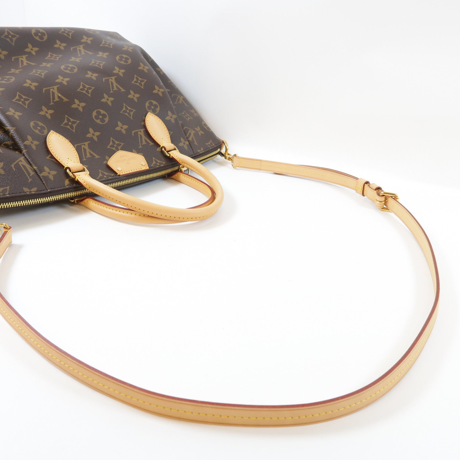 LOUIS VUITTON Monogram Turenne MM金扣手挽肩背兩用袋啡色