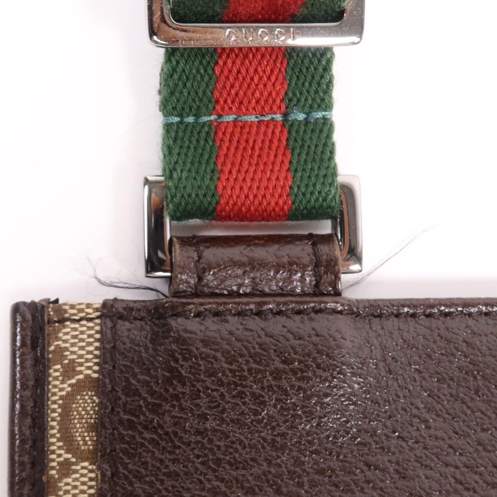 GUCCI 帆布Cross Carry Bag銀扣肩背袋