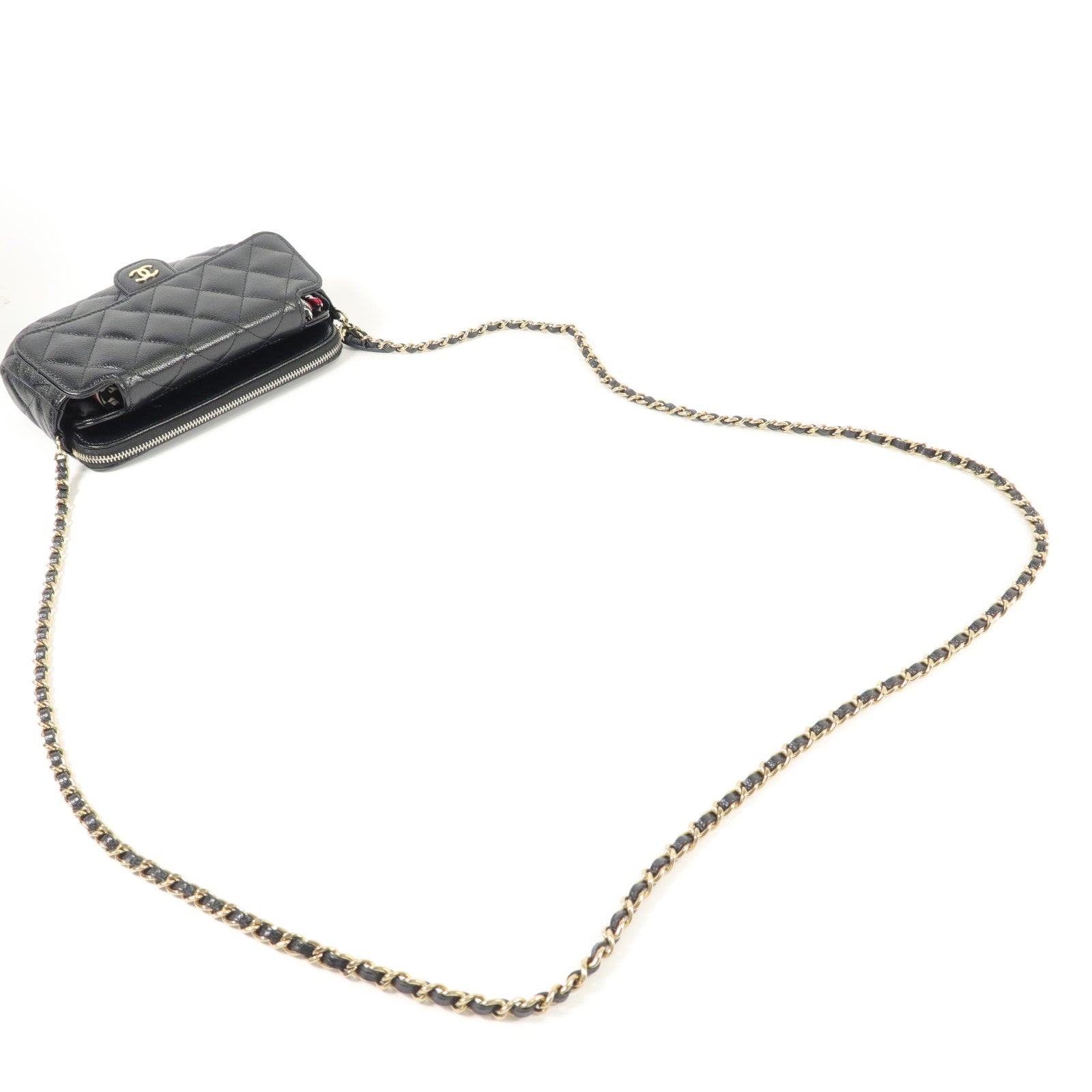 CHANEL 牛皮皮革Chain Shoulder鏈帶肩背袋