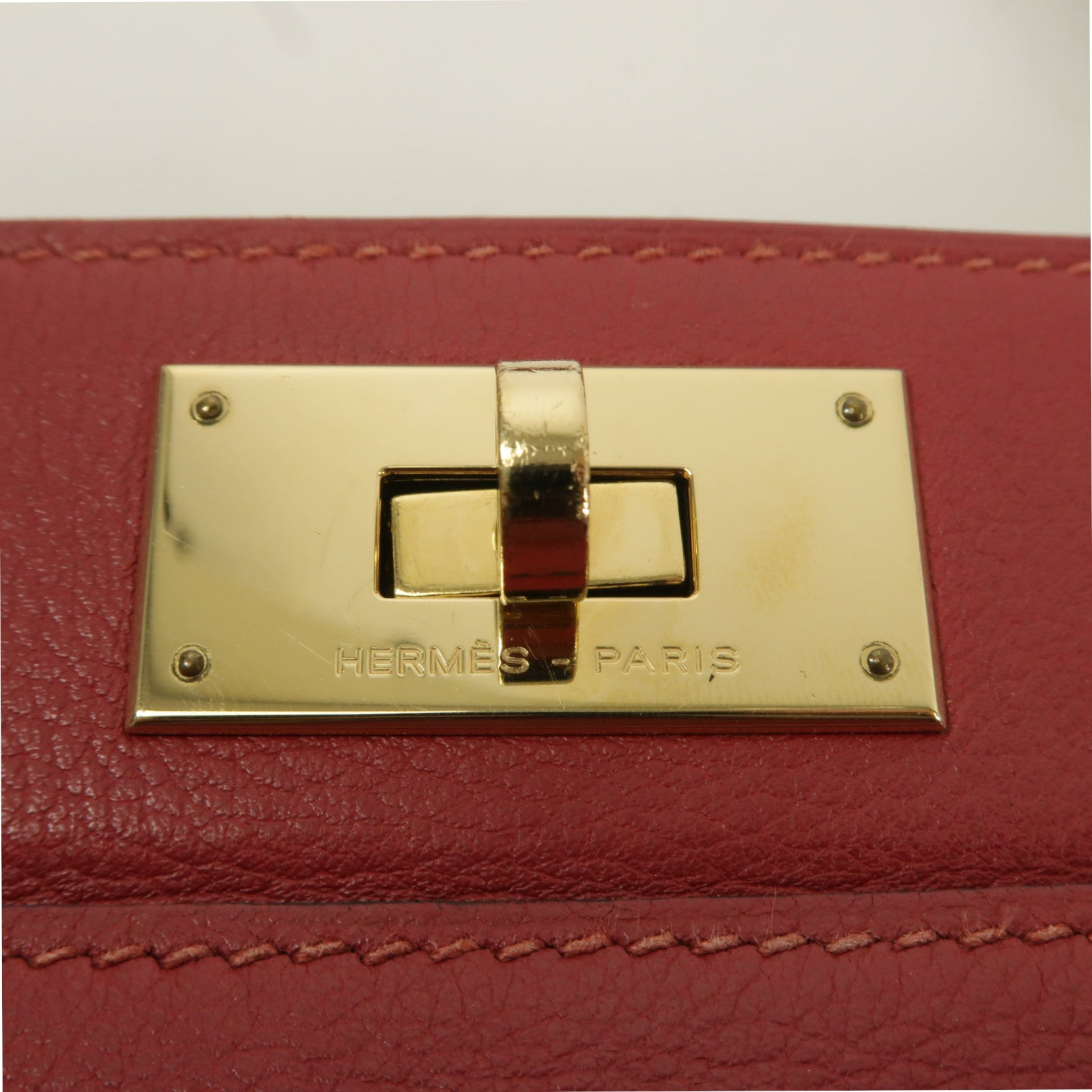 HERMES Evercolor皮革Toobox 20手挽袋Rouge Grenat