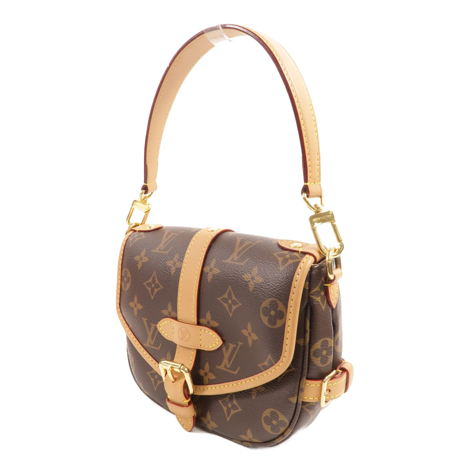 LOUIS VUITTON Monogram Saumur BB金扣手挽肩背兩用袋