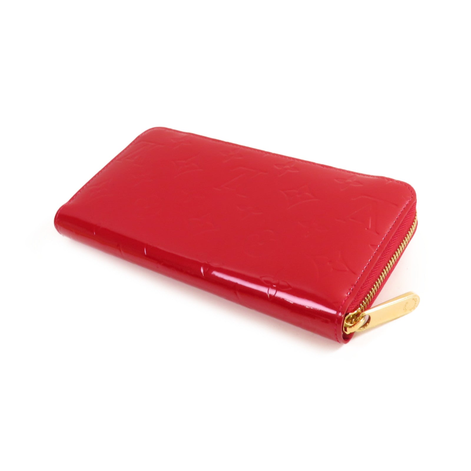 LOUIS VUITTON Monogram Vernis Zippy Long Wallet金扣拉鏈長錢包紅色